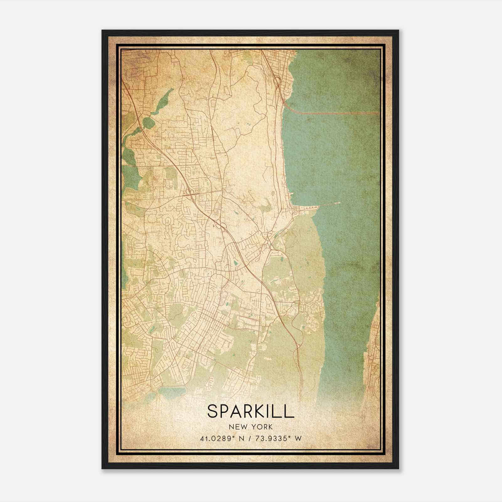 Vintage Sparkill New York Map Poster, Sparkill NY City Road Wall Art Print Vintage Sparkill New York Map Poster, Sparkill NY City Road Wall Art Print