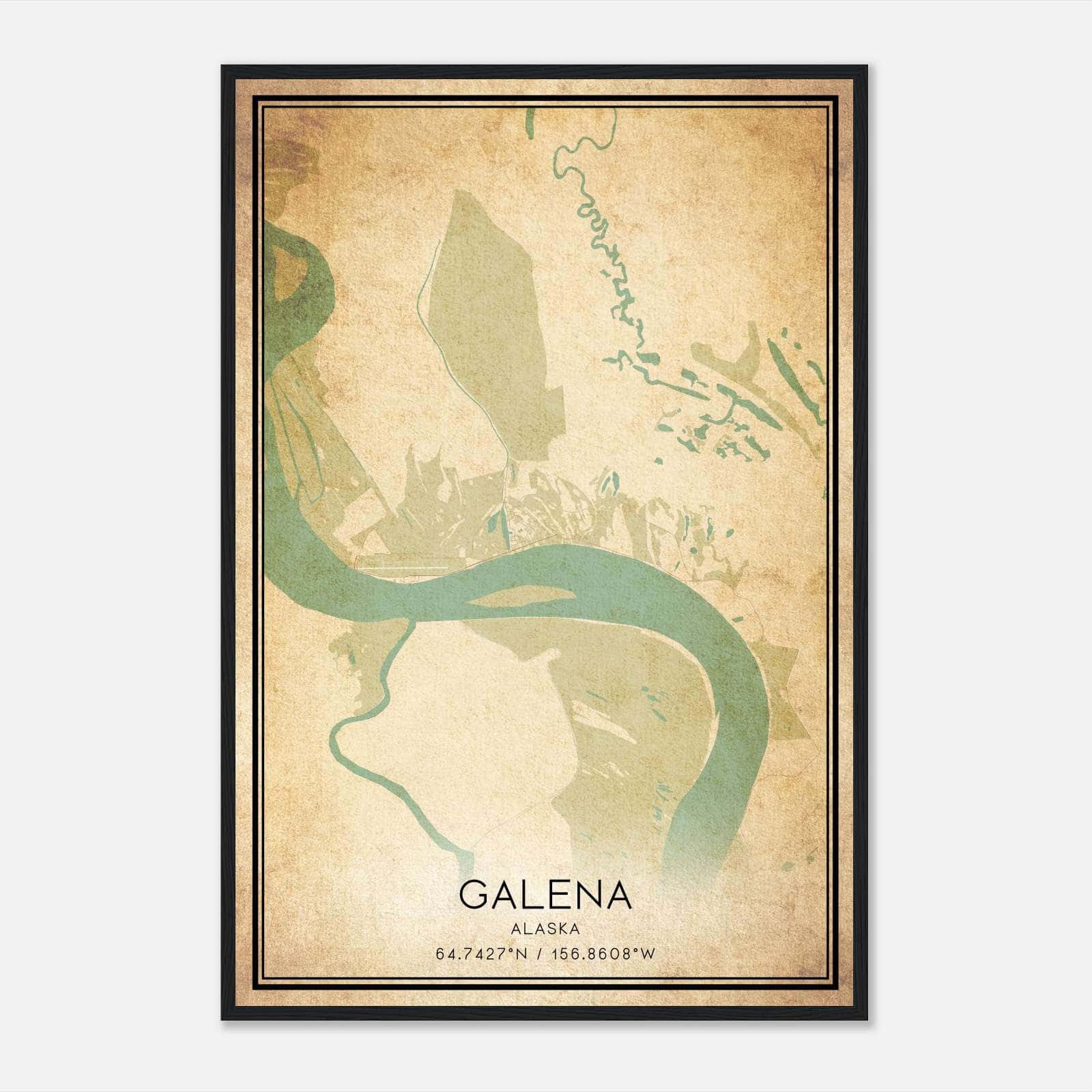 Vintage Galena Alaska Map Poster, Galena AK City Road Wall Art Print Vintage Galena Alaska Map Poster, Galena AK City Road Wall Art Print