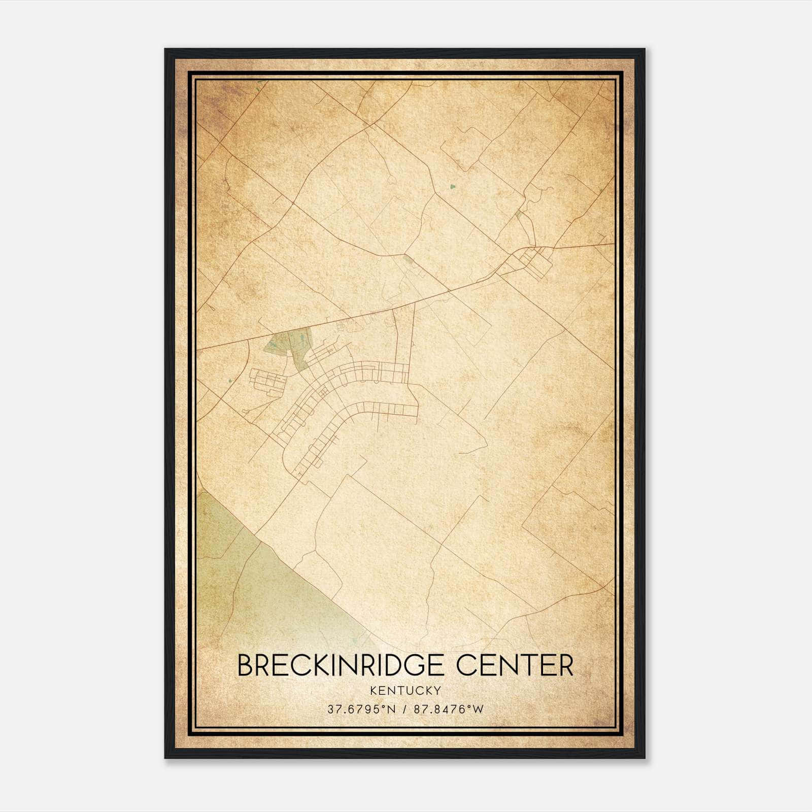 Vintage Breckinridge Center Kentucky Map Poster, Breckinridge Center KY City Road Wall Art Print Vintage Breckinridge Center Kentucky Map Poster, Breckinridge Center KY City Road Wall Art Print