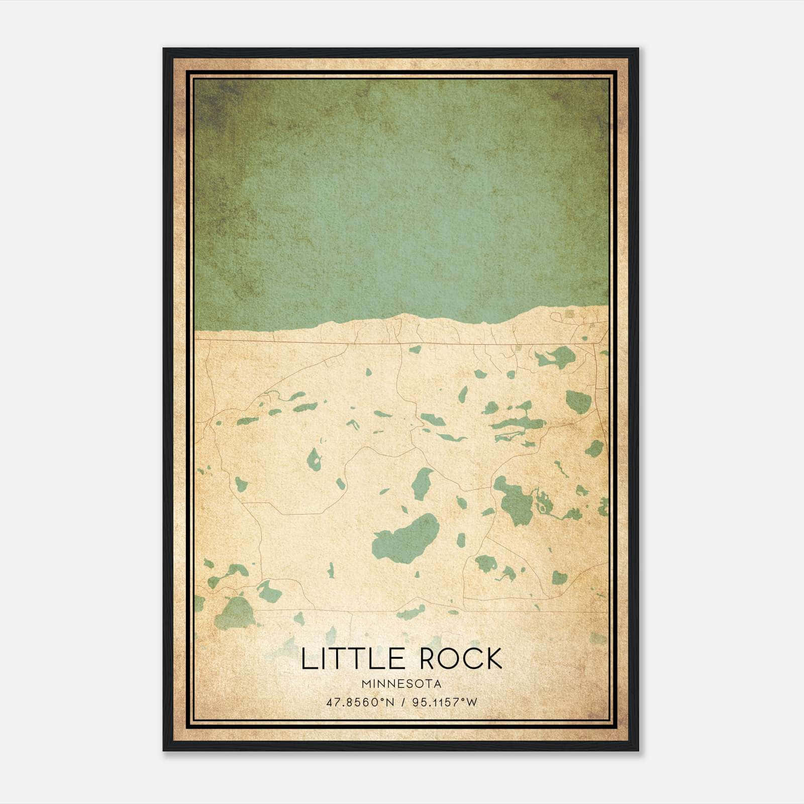 Vintage Little Rock Minnesota Map Poster, Little Rock MN City Road Wall Art Print Vintage Little Rock Minnesota Map Poster, Little Rock MN City Road Wall Art Print