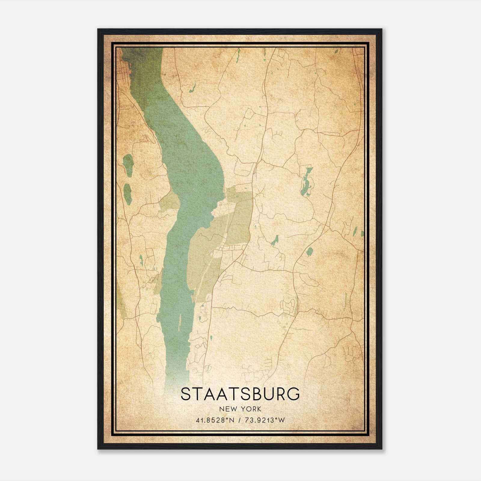 Vintage Staatsburg New York Map Poster, Staatsburg NY City Road Wall Art Print Vintage Staatsburg New York Map Poster, Staatsburg NY City Road Wall Art Print