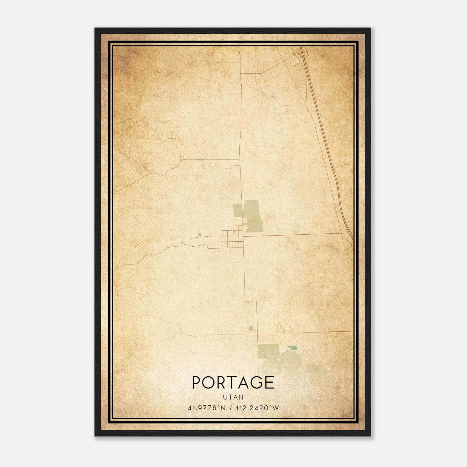 Vintage Portage Utah Map Poster, Portage UT City Road Wall Art Print Vintage Portage Utah Map Poster, Portage UT City Road Wall Art Print