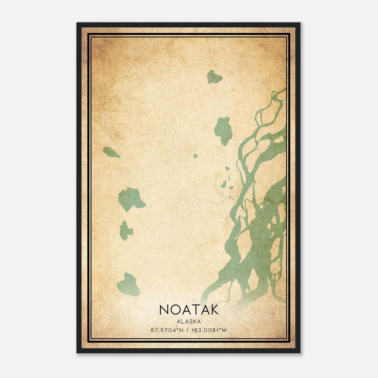 Vintage Noatak Alaska Map Poster, Noatak AK City Road Wall Art Print Vintage Noatak Alaska Map Poster, Noatak AK City Road Wall Art Print