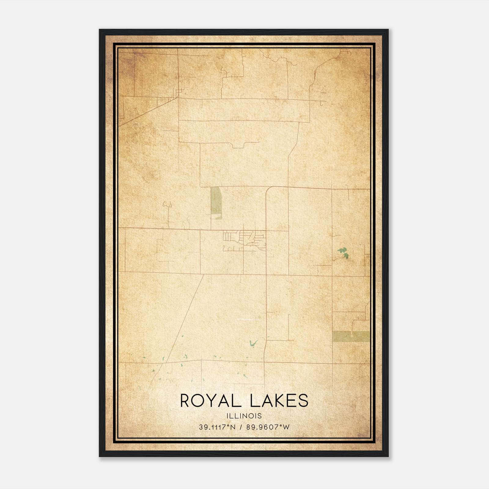Vintage Royal Lakes Illinois Map Poster, Royal Lakes IL City Road Wall Art Print Vintage Royal Lakes Illinois Map Poster, Royal Lakes IL City Road Wall Art Print