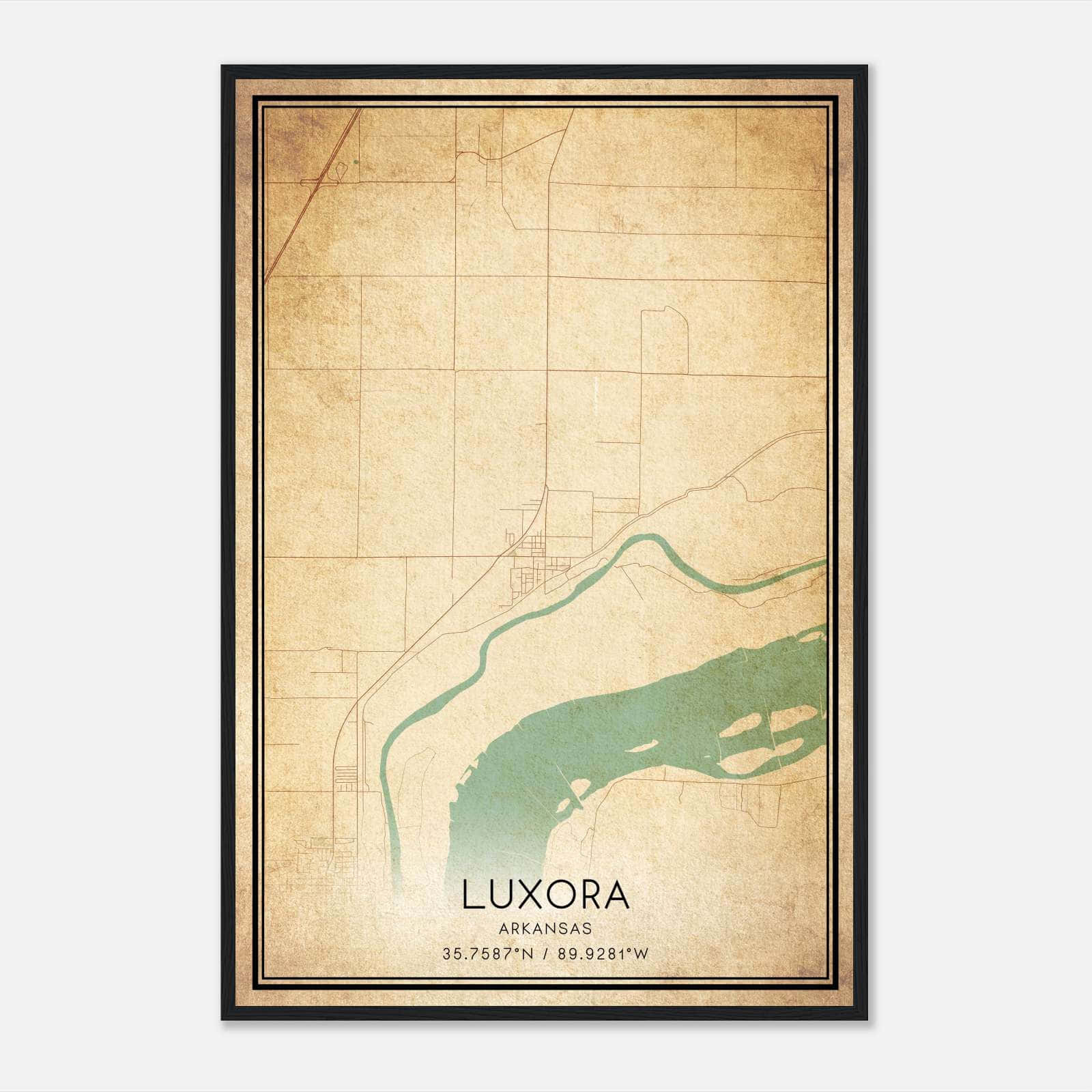 Vintage Luxora Arkansas Map Poster, Luxora AR City Road Wall Art Print Vintage Luxora Arkansas Map Poster, Luxora AR City Road Wall Art Print