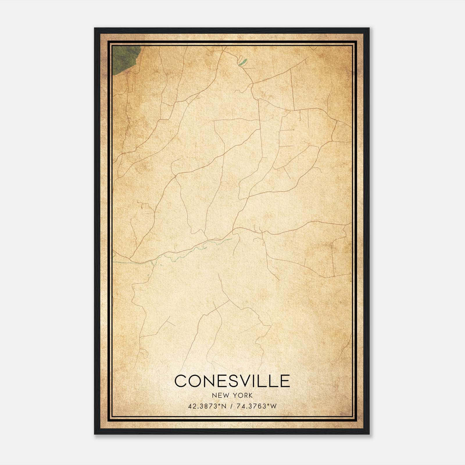 Vintage Conesville New York Map Poster, Conesville NY City Road Wall Art Print Vintage Conesville New York Map Poster, Conesville NY City Road Wall Art Print
