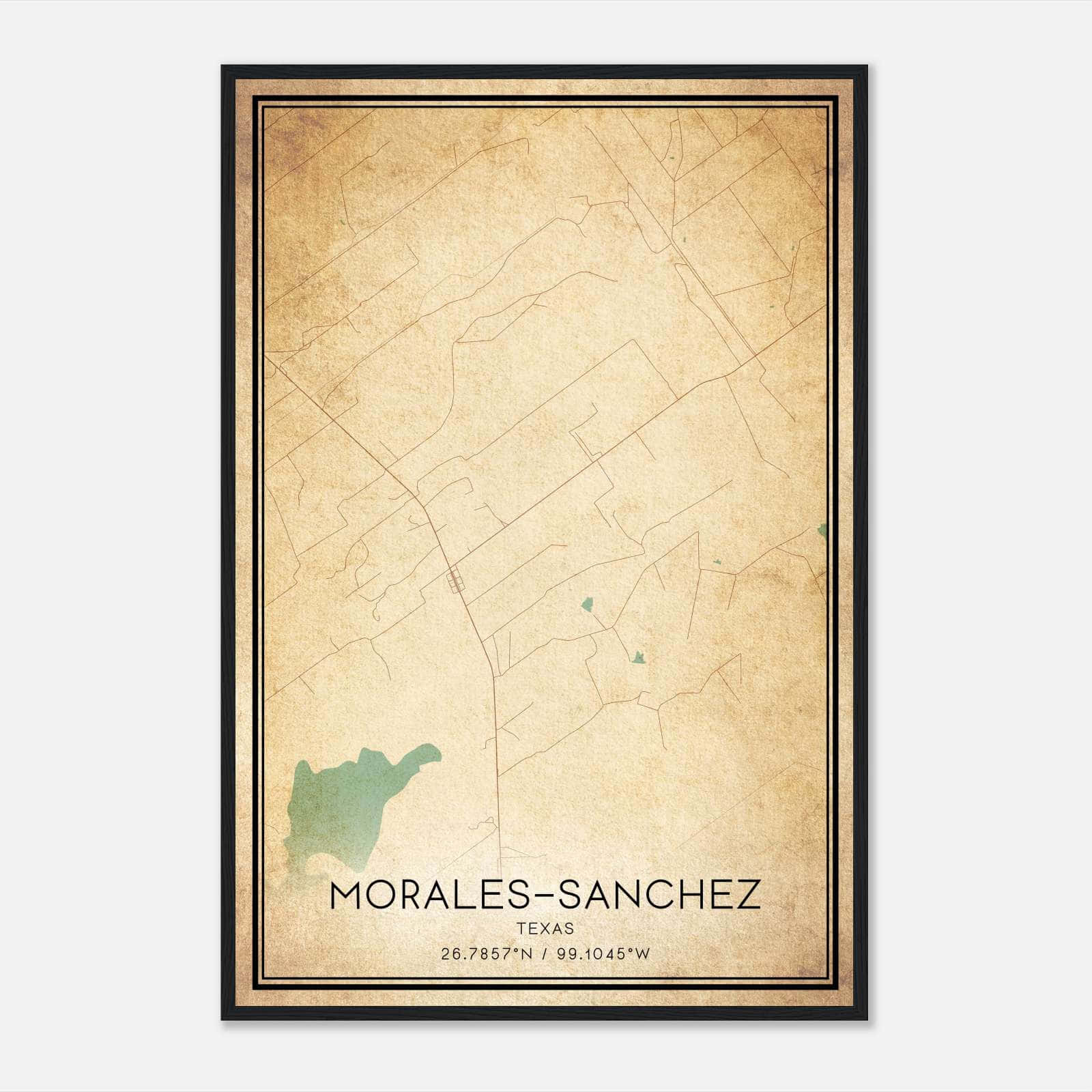 Vintage Morales-Sanchez Texas Map Poster, Morales-Sanchez TX City Road Wall Art Print Vintage Morales-Sanchez Texas Map Poster, Morales-Sanchez TX City Road Wall Art Print