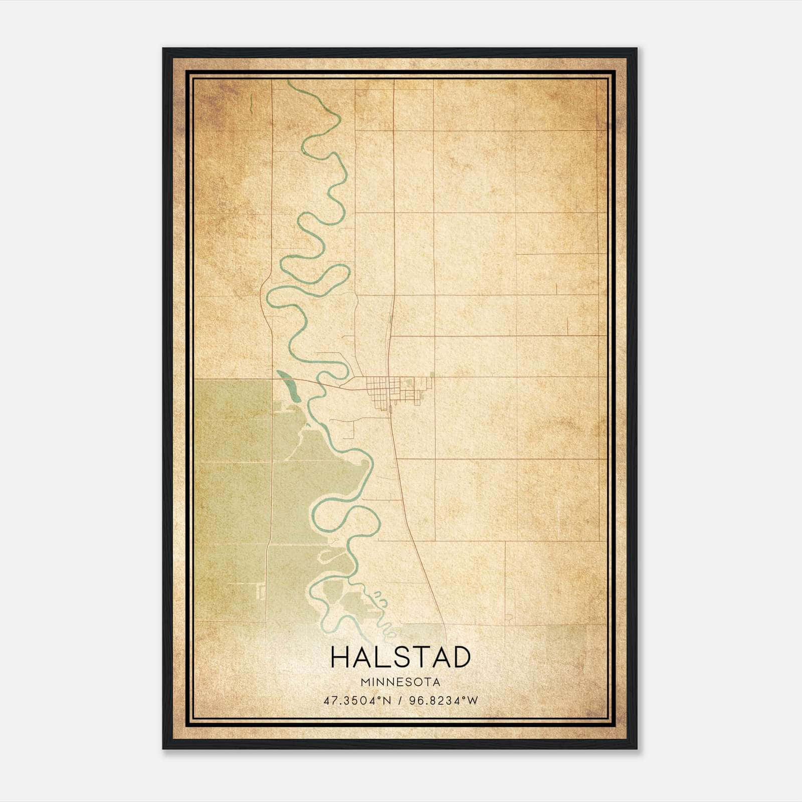Vintage Halstad Minnesota Map Poster, Halstad MN City Road Wall Art Print Vintage Halstad Minnesota Map Poster, Halstad MN City Road Wall Art Print