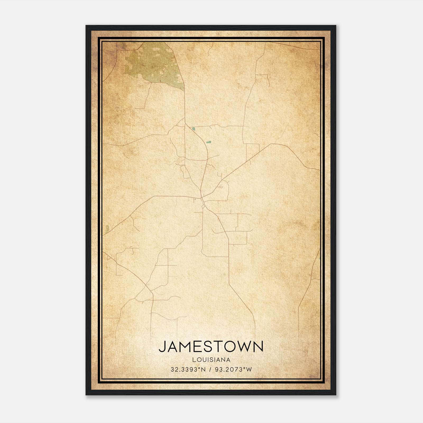 Vintage Jamestown Louisiana Map Poster, Jamestown LA City Road Wall Art Print Vintage Jamestown Louisiana Map Poster, Jamestown LA City Road Wall Art Print