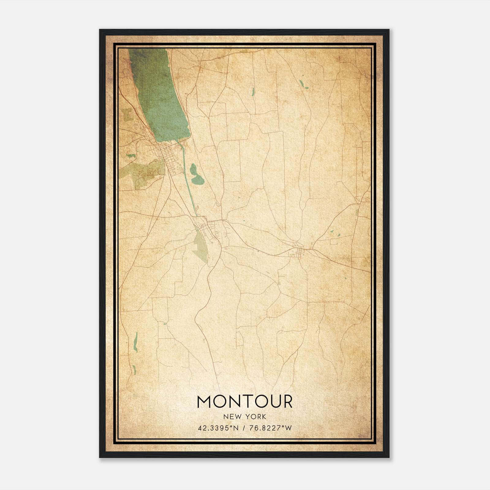 Vintage Montour New York Map Poster, Montour NY City Road Wall Art Print Vintage Montour New York Map Poster, Montour NY City Road Wall Art Print
