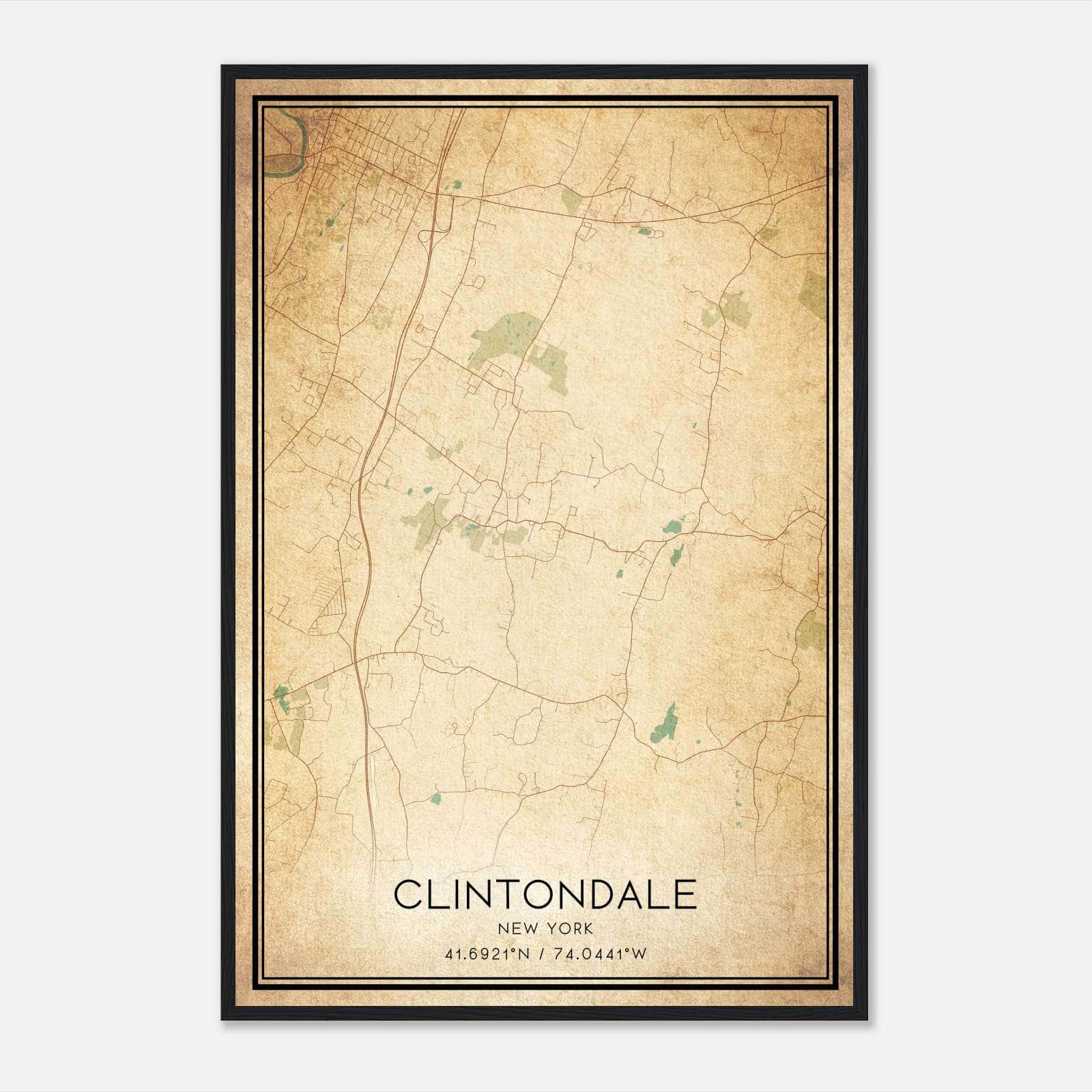 Vintage Clintondale New York Map Poster, Clintondale NY City Road Wall Art Print Vintage Clintondale New York Map Poster, Clintondale NY City Road Wall Art Print