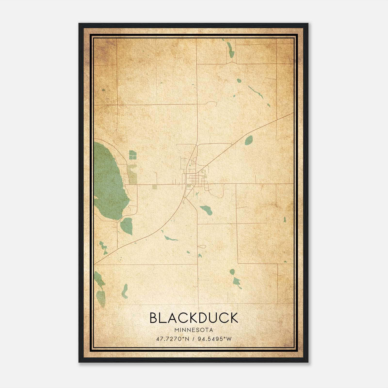 Vintage Blackduck Minnesota Map Poster, Blackduck MN City Road Wall Art Print Vintage Blackduck Minnesota Map Poster, Blackduck MN City Road Wall Art Print