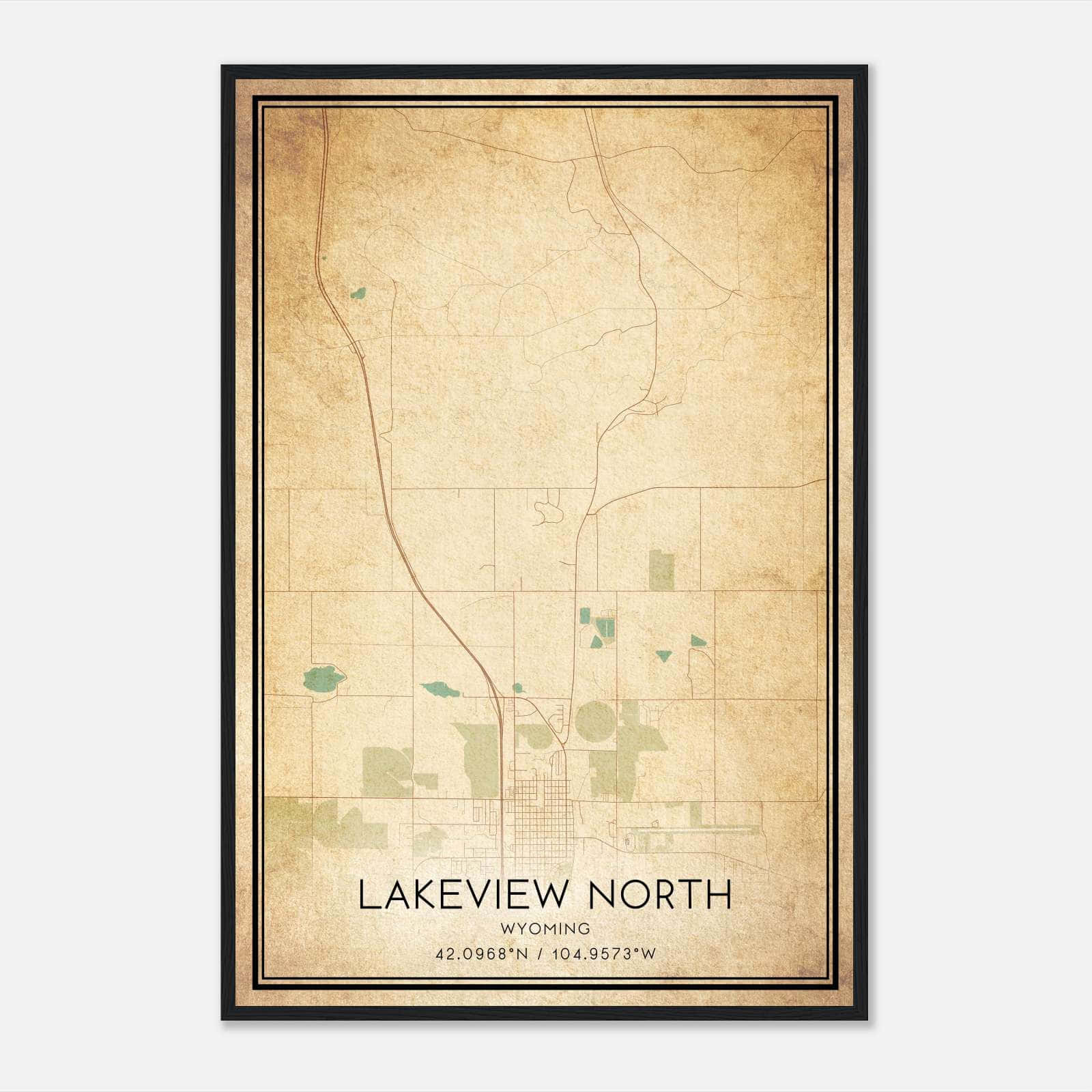 Vintage Lakeview North Wyoming Map Poster, Lakeview North WY City Road Wall Art Print Vintage Lakeview North Wyoming Map Poster, Lakeview North WY City Road Wall Art Print