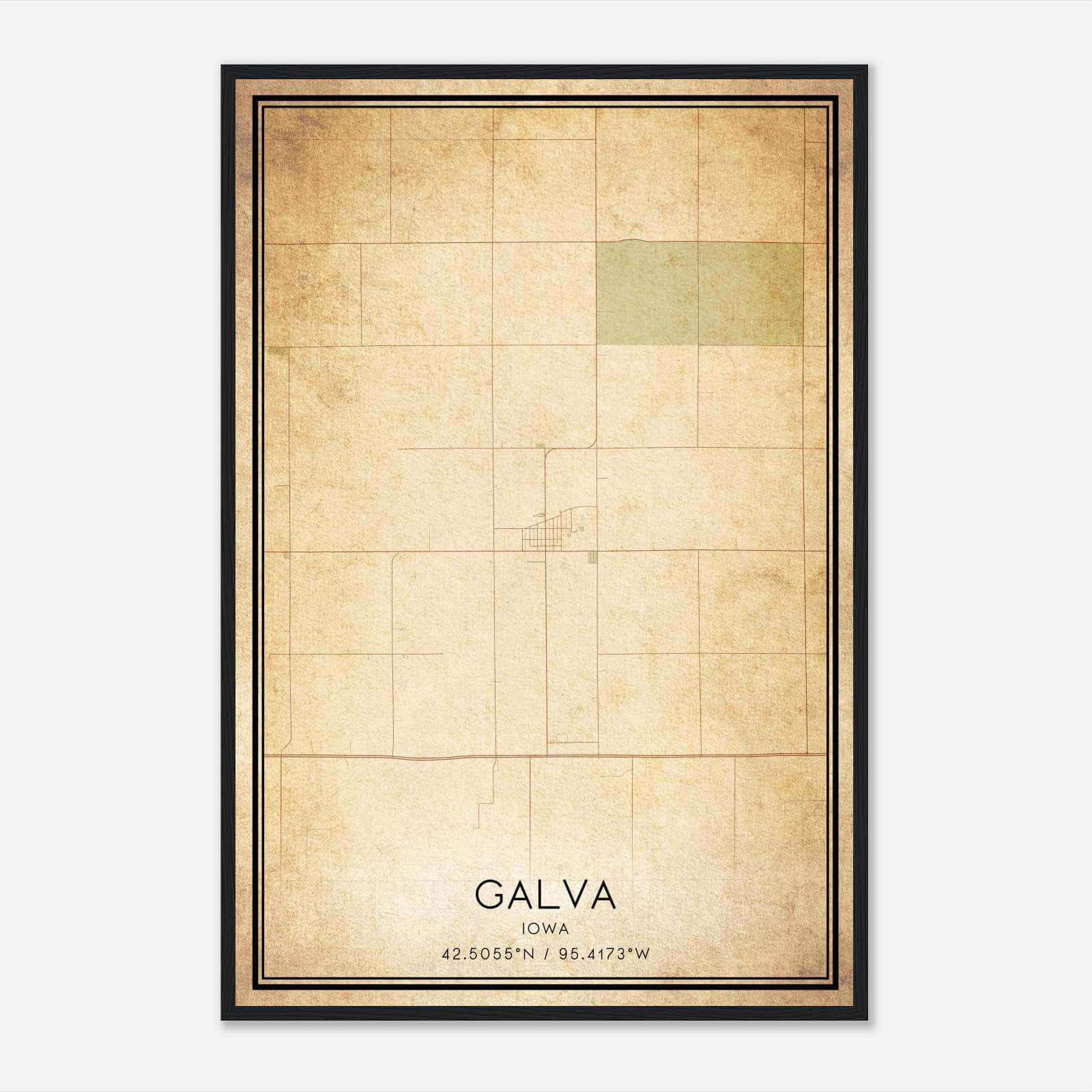 Vintage Galva Iowa Map Poster, Galva IA City Road Wall Art Print Vintage Galva Iowa Map Poster, Galva IA City Road Wall Art Print