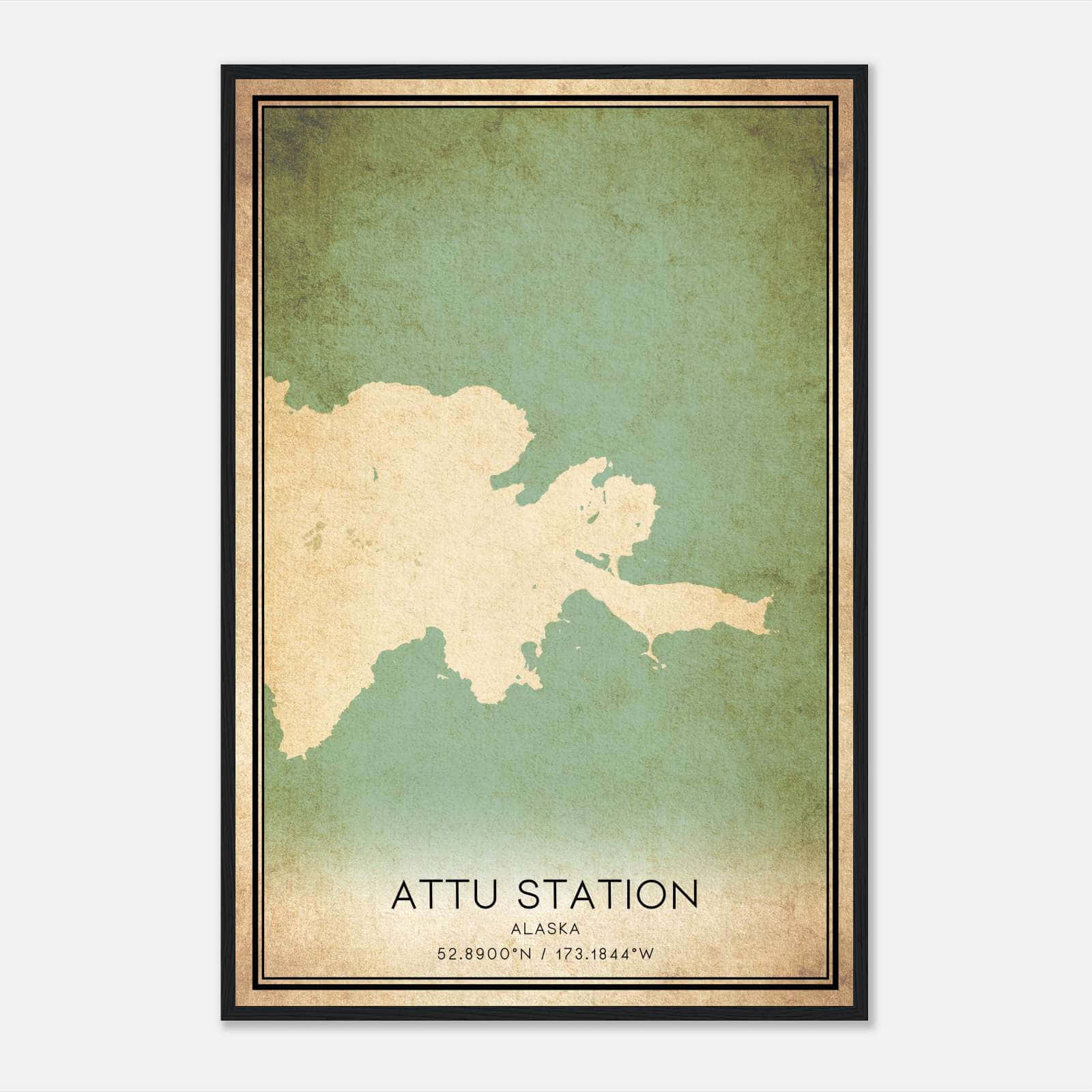 Vintage Attu Station Alaska Map Poster, Attu Station AK City Road Wall Art Print Vintage Attu Station Alaska Map Poster, Attu Station AK City Road Wall Art Print