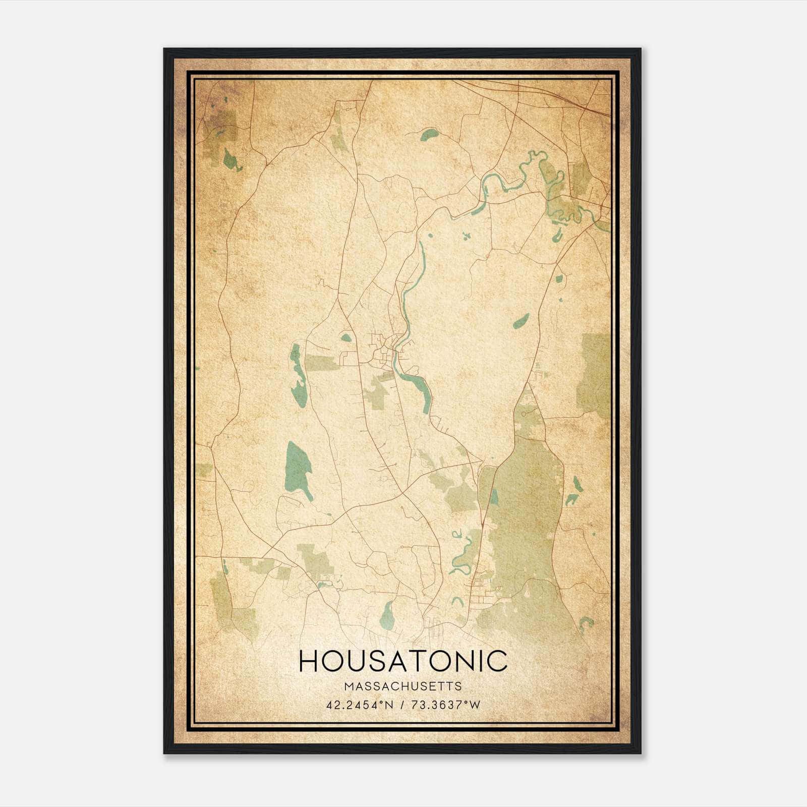 Vintage Housatonic Massachusetts Map Poster, Housatonic MA City Road Wall Art Print Vintage Housatonic Massachusetts Map Poster, Housatonic MA City Road Wall Art Print