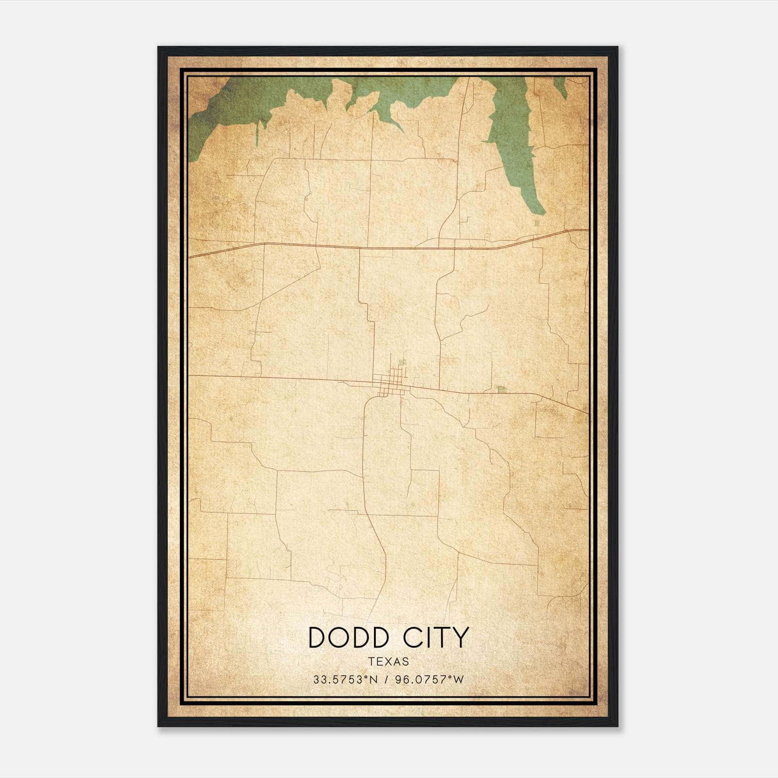 Vintage Dodd City Texas Map Poster, Dodd City TX City Road Wall Art Print Vintage Dodd City Texas Map Poster, Dodd City TX City Road Wall Art Print