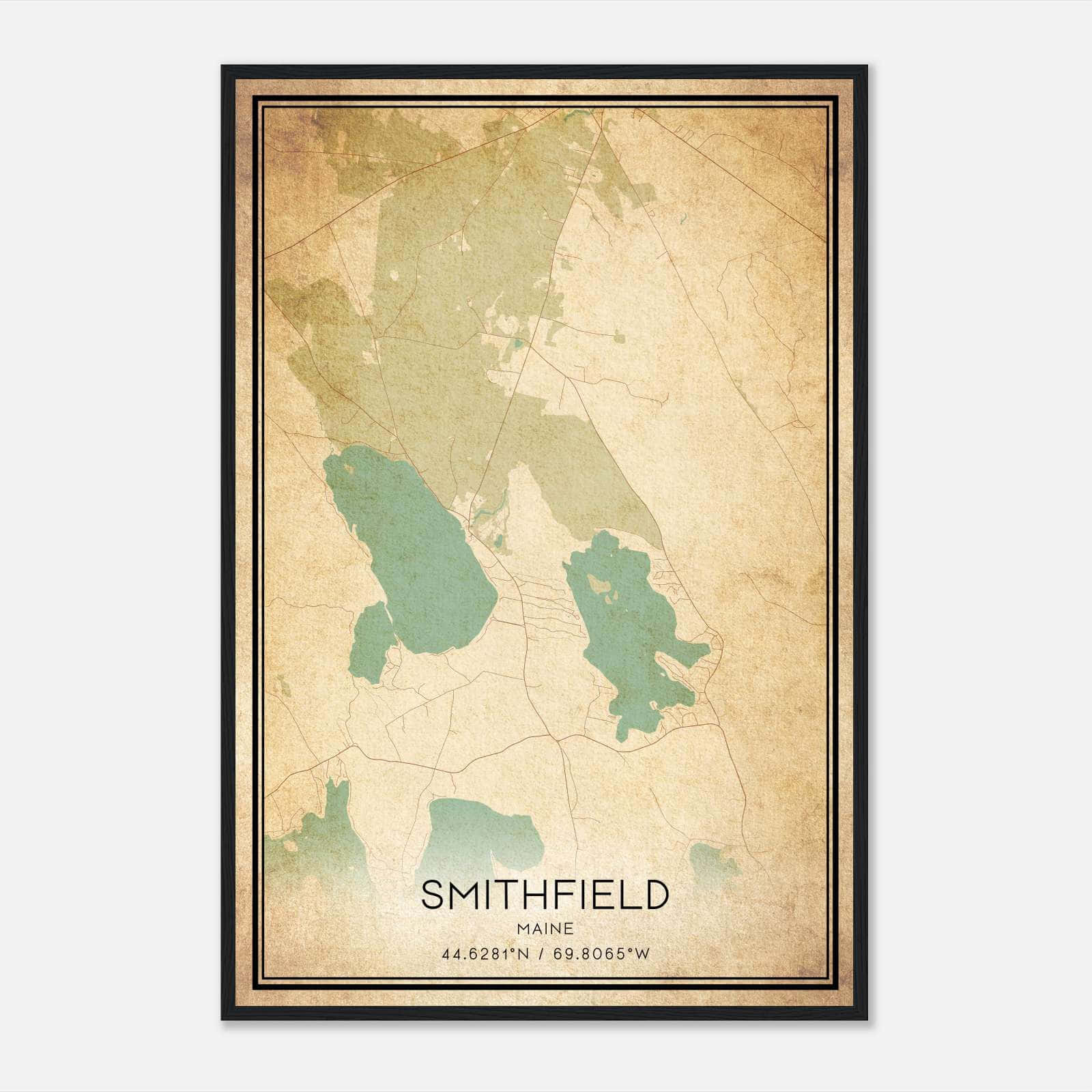 Vintage Smithfield Maine Map Poster, Smithfield ME City Road Wall Art Print Vintage Smithfield Maine Map Poster, Smithfield ME City Road Wall Art Print
