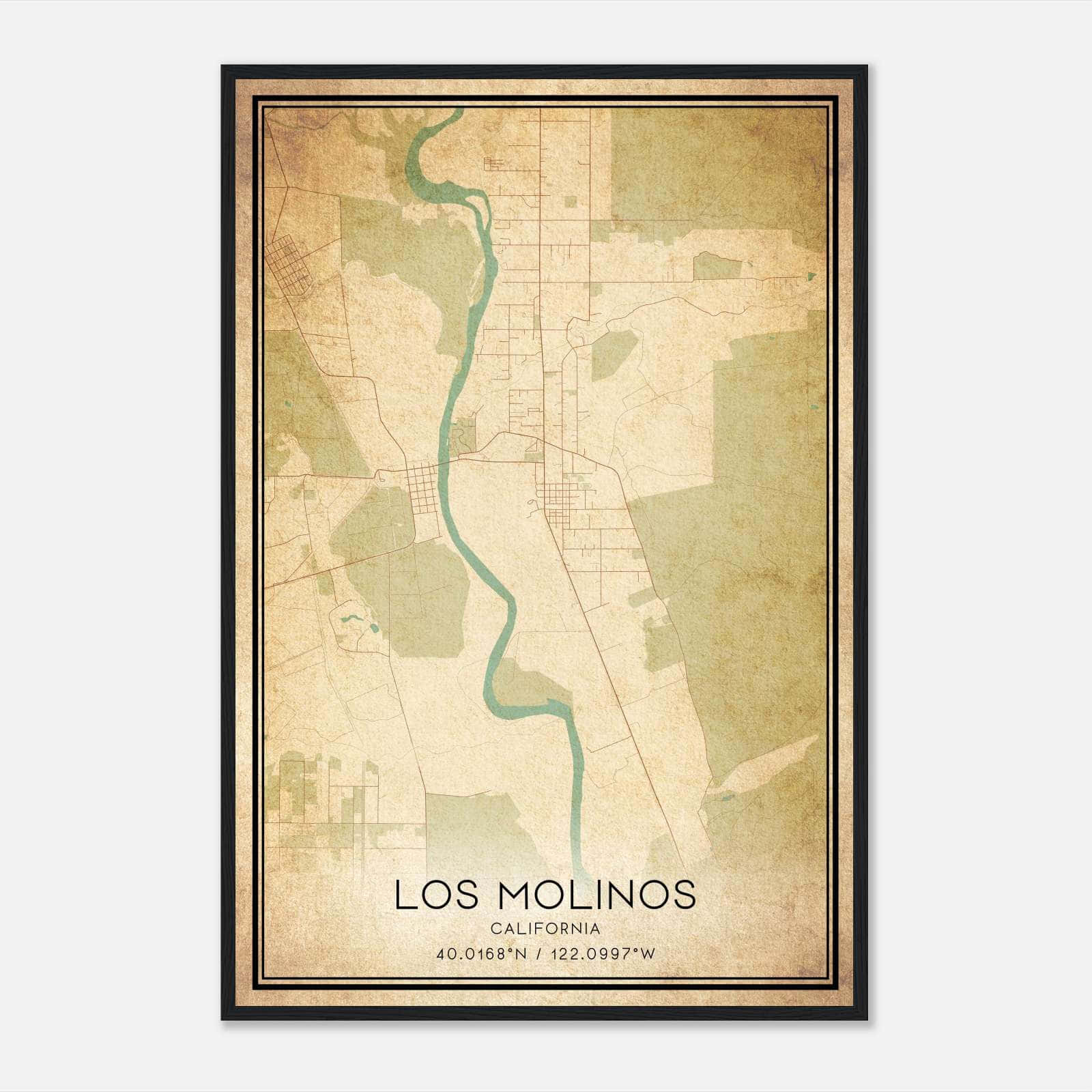 Vintage Los Molinos California Map Poster, Los Molinos CA City Road Wall Art Print Vintage Los Molinos California Map Poster, Los Molinos CA City Road Wall Art Print