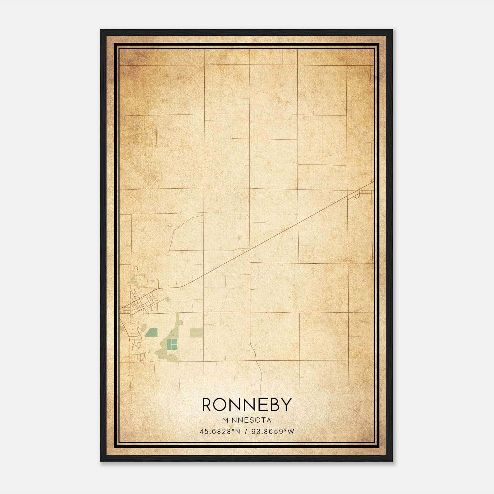 Vintage Ronneby Minnesota Map Poster, Ronneby MN City Road Wall Art Print Vintage Ronneby Minnesota Map Poster, Ronneby MN City Road Wall Art Print