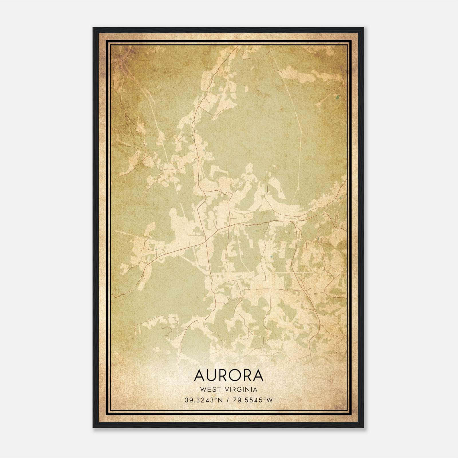 Vintage Aurora West Virginia Map Poster, Aurora WV City Road Wall Art Print Vintage Aurora West Virginia Map Poster, Aurora WV City Road Wall Art Print