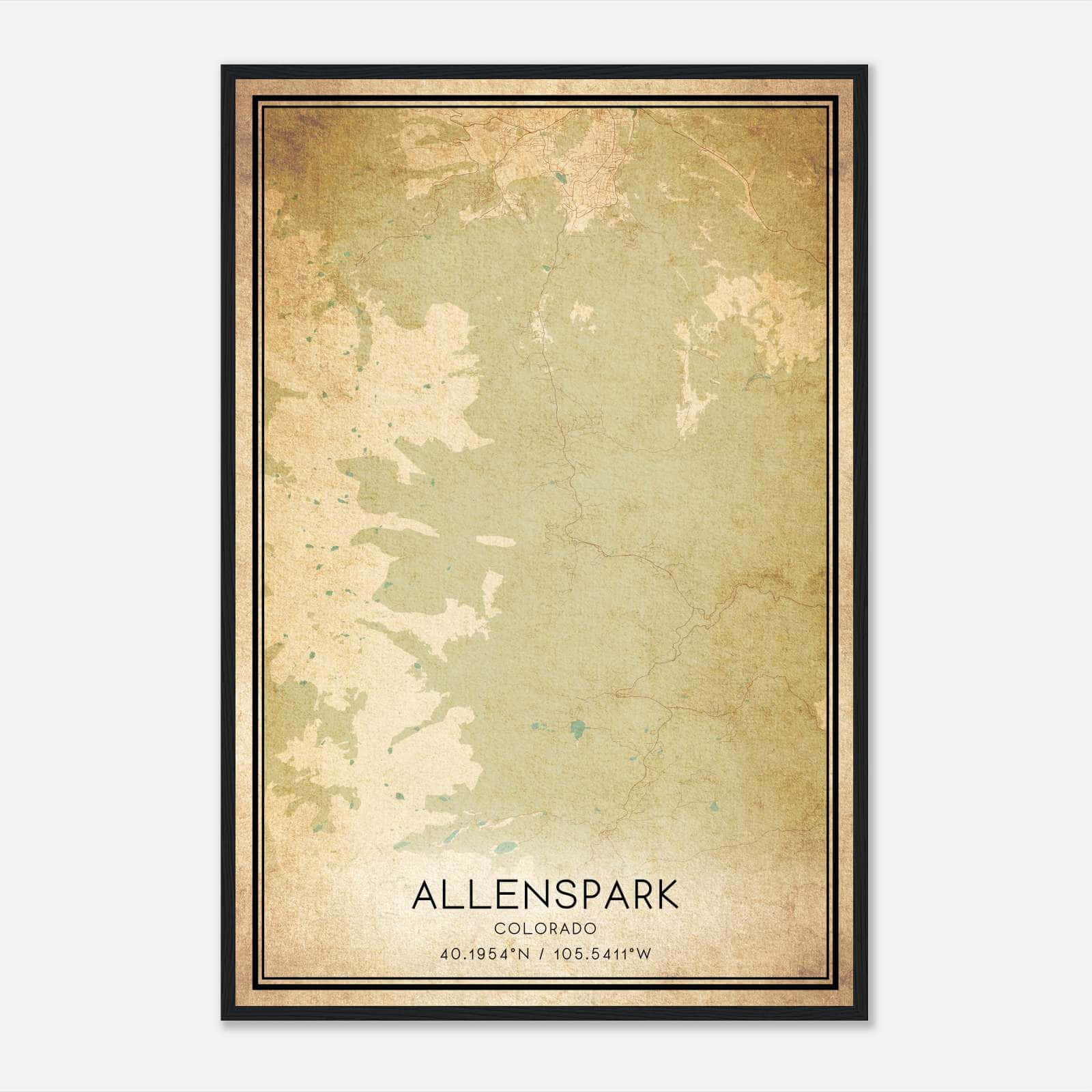 Vintage Allenspark Colorado Map Poster, Allenspark CO City Road Wall Art Print Vintage Allenspark Colorado Map Poster, Allenspark CO City Road Wall Art Print