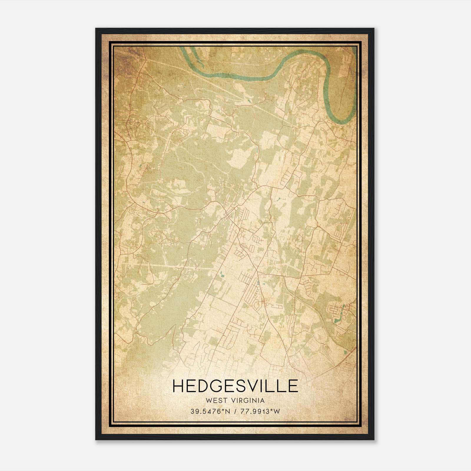 Vintage Hedgesville West Virginia Map Poster, Hedgesville WV City Road Wall Art Print Vintage Hedgesville West Virginia Map Poster, Hedgesville WV City Road Wall Art Print