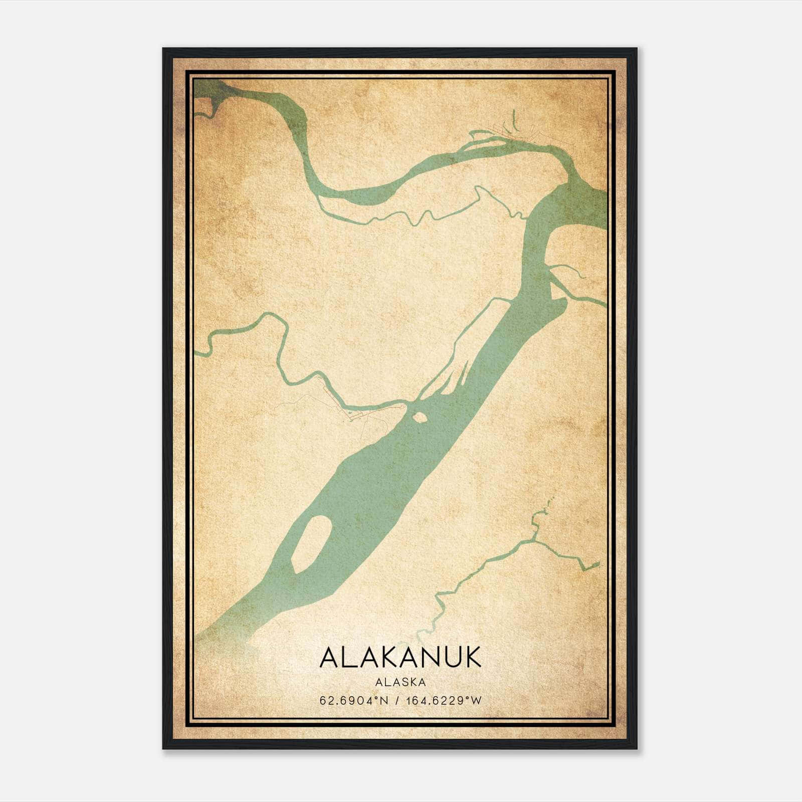 Vintage Alakanuk Alaska Map Poster, Alakanuk AK City Road Wall Art Print Vintage Alakanuk Alaska Map Poster, Alakanuk AK City Road Wall Art Print