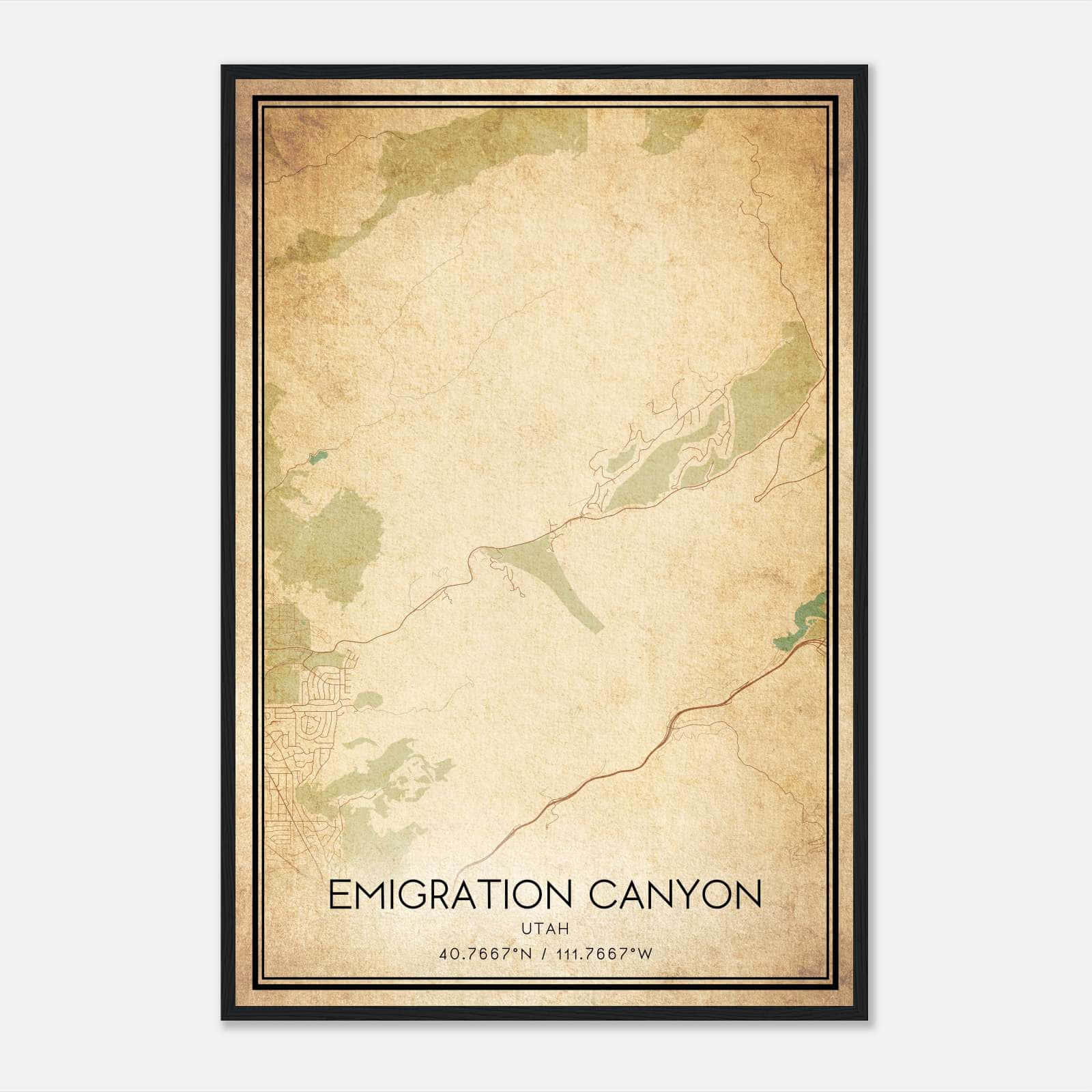 Vintage Emigration Canyon Utah Map Poster, Emigration Canyon UT City Road Wall Art Print Vintage Emigration Canyon Utah Map Poster, Emigration Canyon UT City Road Wall Art Print