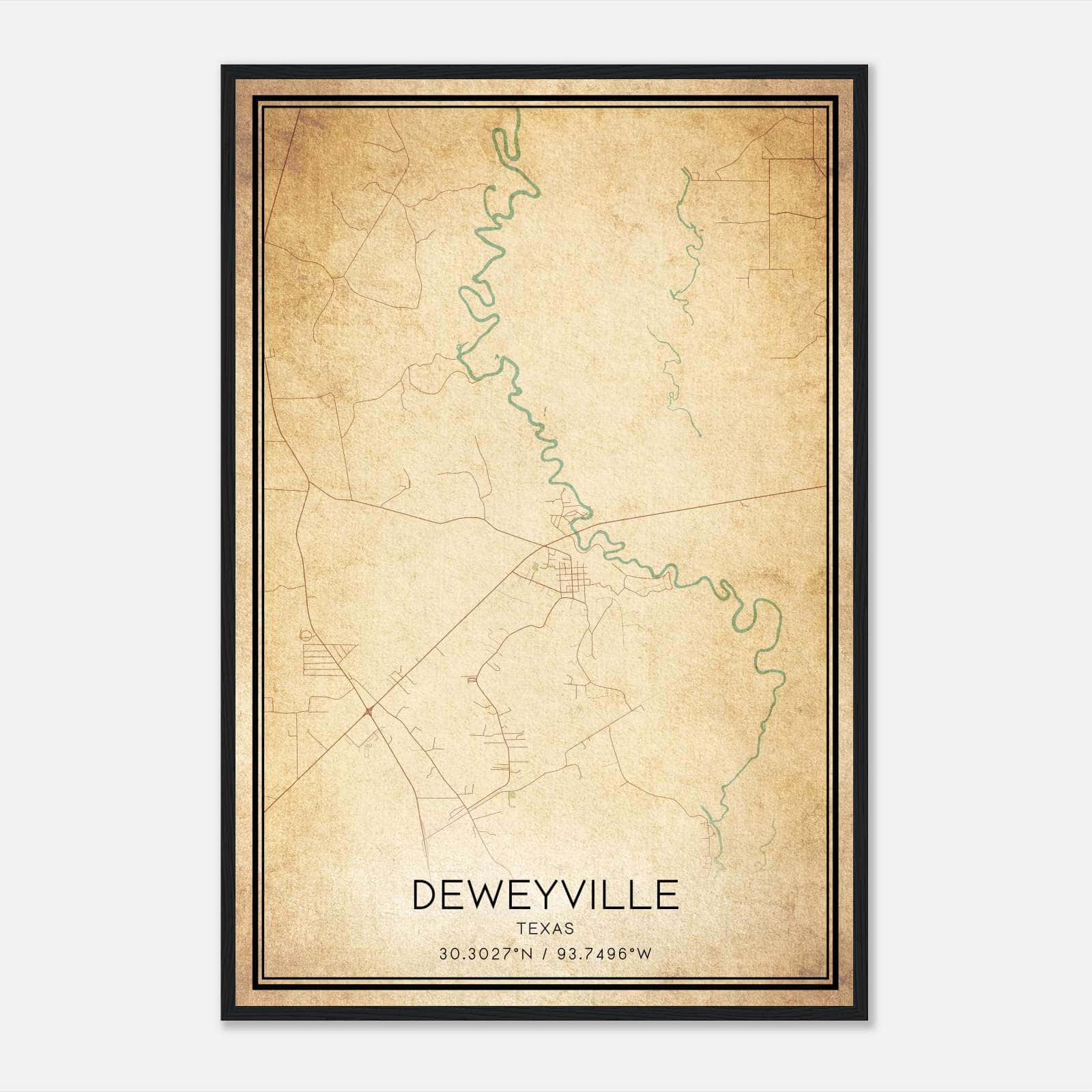 Vintage Deweyville Texas Map Poster, Deweyville TX City Road Wall Art Print Vintage Deweyville Texas Map Poster, Deweyville TX City Road Wall Art Print