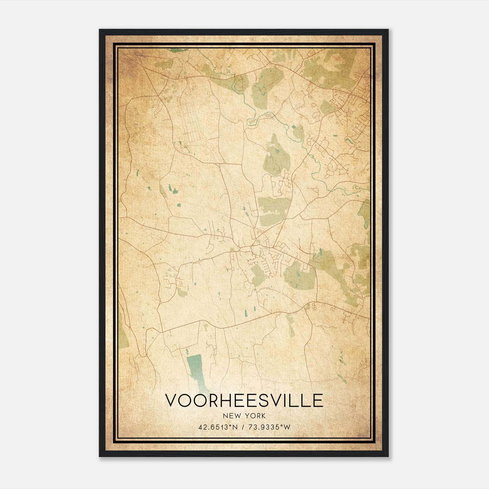 Vintage Voorheesville New York Map Poster, Voorheesville NY City Road Wall Art Print Vintage Voorheesville New York Map Poster, Voorheesville NY City Road Wall Art Print