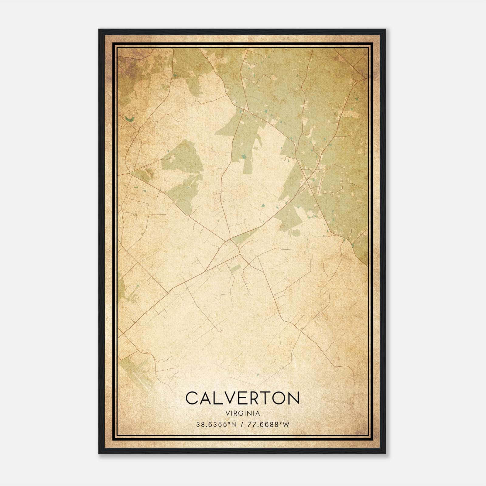 Vintage Calverton Virginia Map Poster, Calverton VA City Road Wall Art Print Vintage Calverton Virginia Map Poster, Calverton VA City Road Wall Art Print