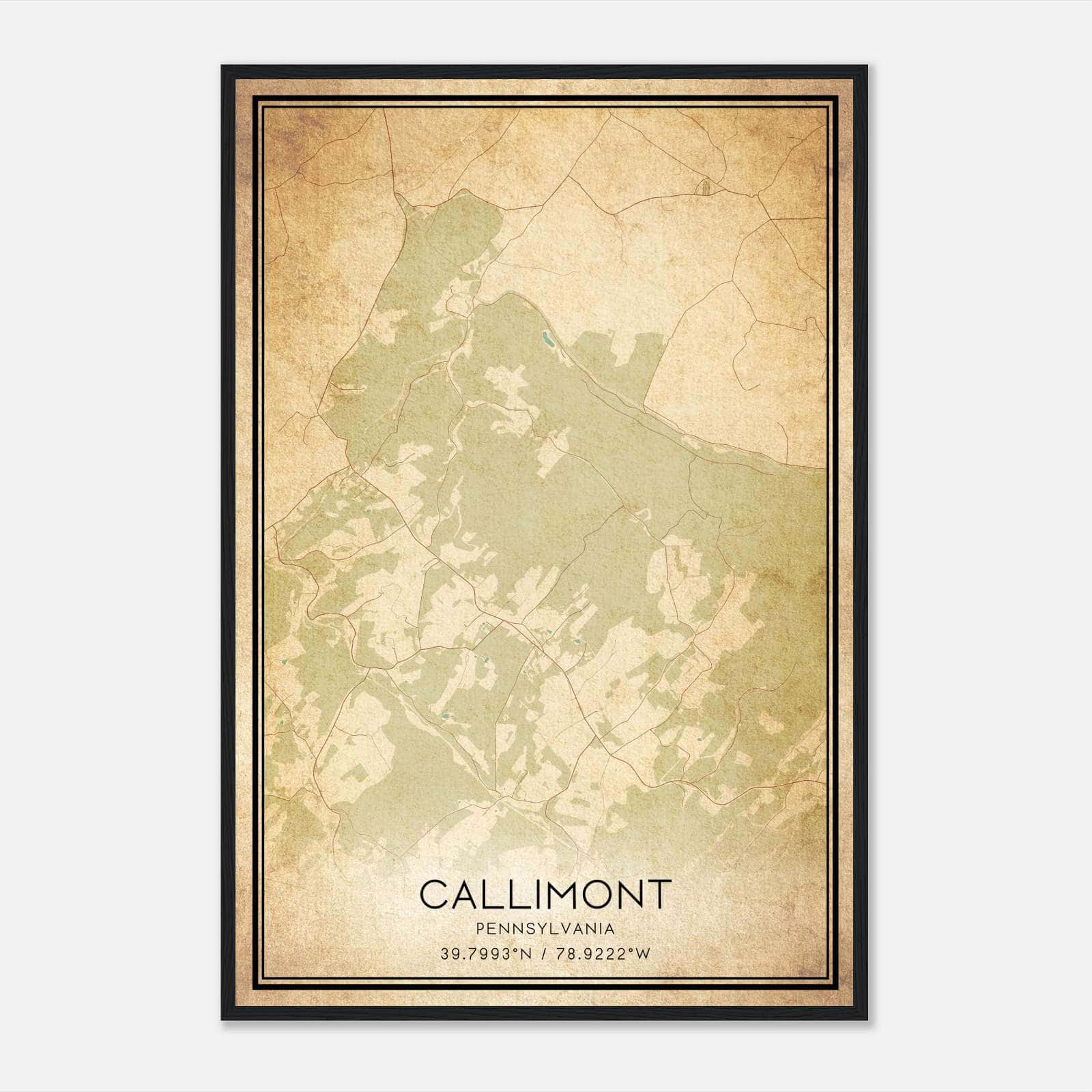 Vintage Callimont Pennsylvania Map Poster, Callimont PA City Road Wall Art Print Vintage Callimont Pennsylvania Map Poster, Callimont PA City Road Wall Art Print