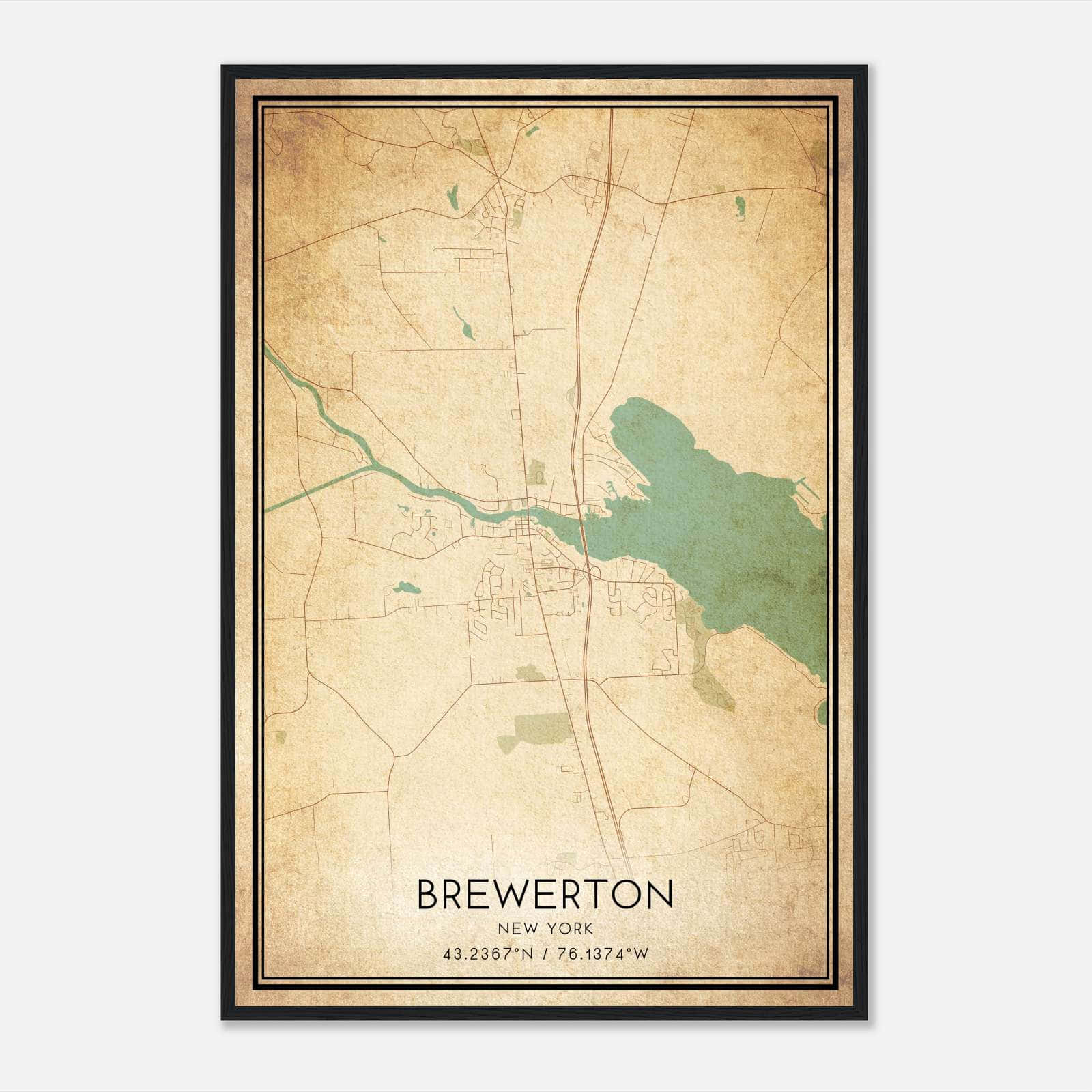 Vintage Brewerton New York Map Poster, Brewerton NY City Road Wall Art Print Vintage Brewerton New York Map Poster, Brewerton NY City Road Wall Art Print