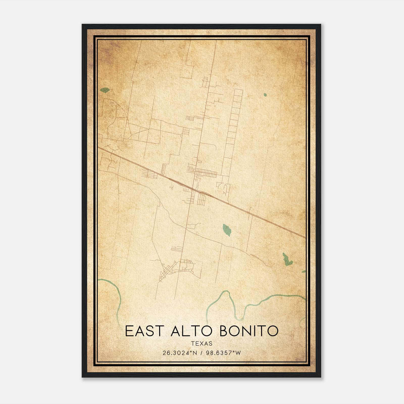 Vintage East Alto Bonito Texas Map Poster, East Alto Bonito TX City Road Wall Art Print Vintage East Alto Bonito Texas Map Poster, East Alto Bonito TX City Road Wall Art Print