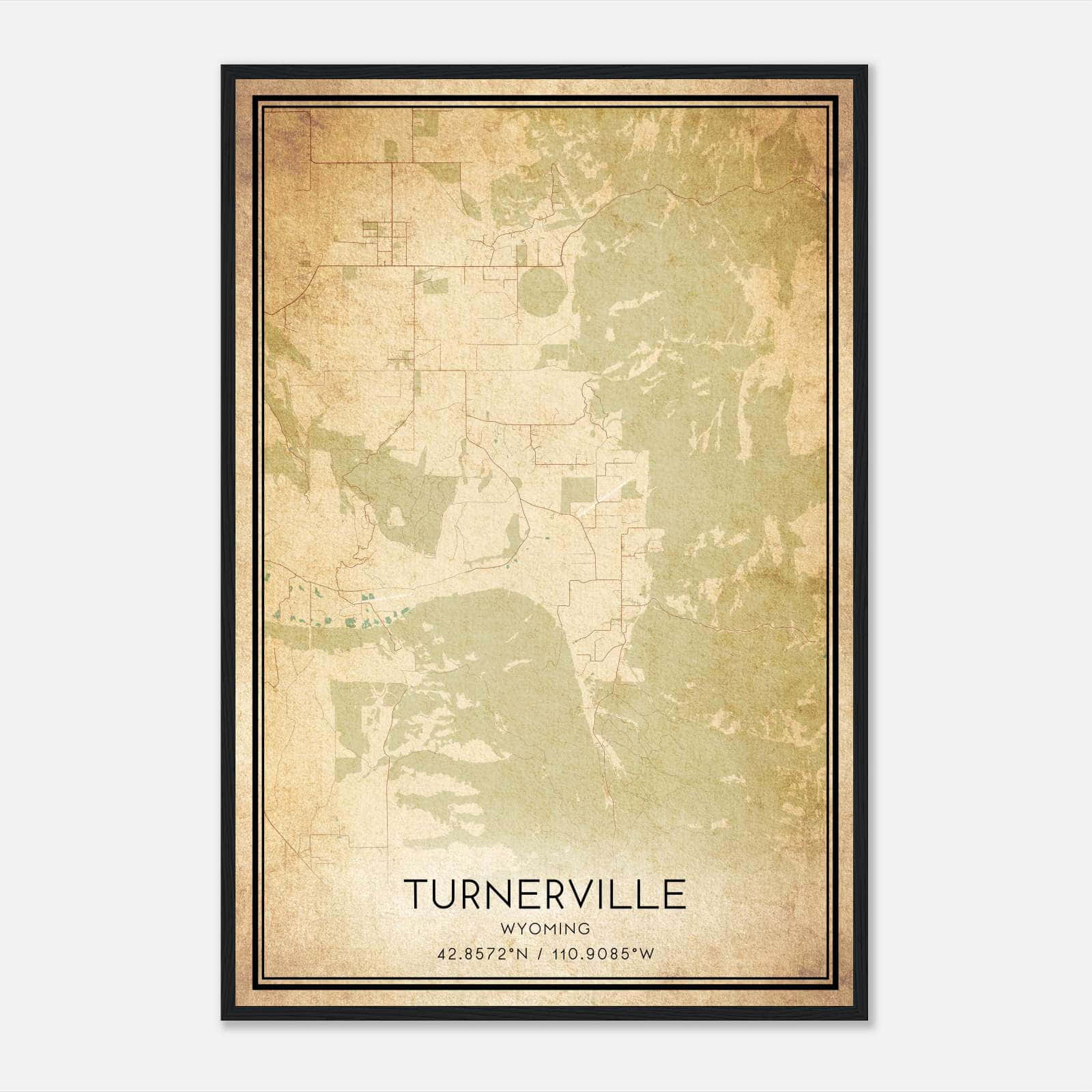 Vintage Turnerville Wyoming Map Poster, Turnerville WY City Road Wall Art Print Vintage Turnerville Wyoming Map Poster, Turnerville WY City Road Wall Art Print