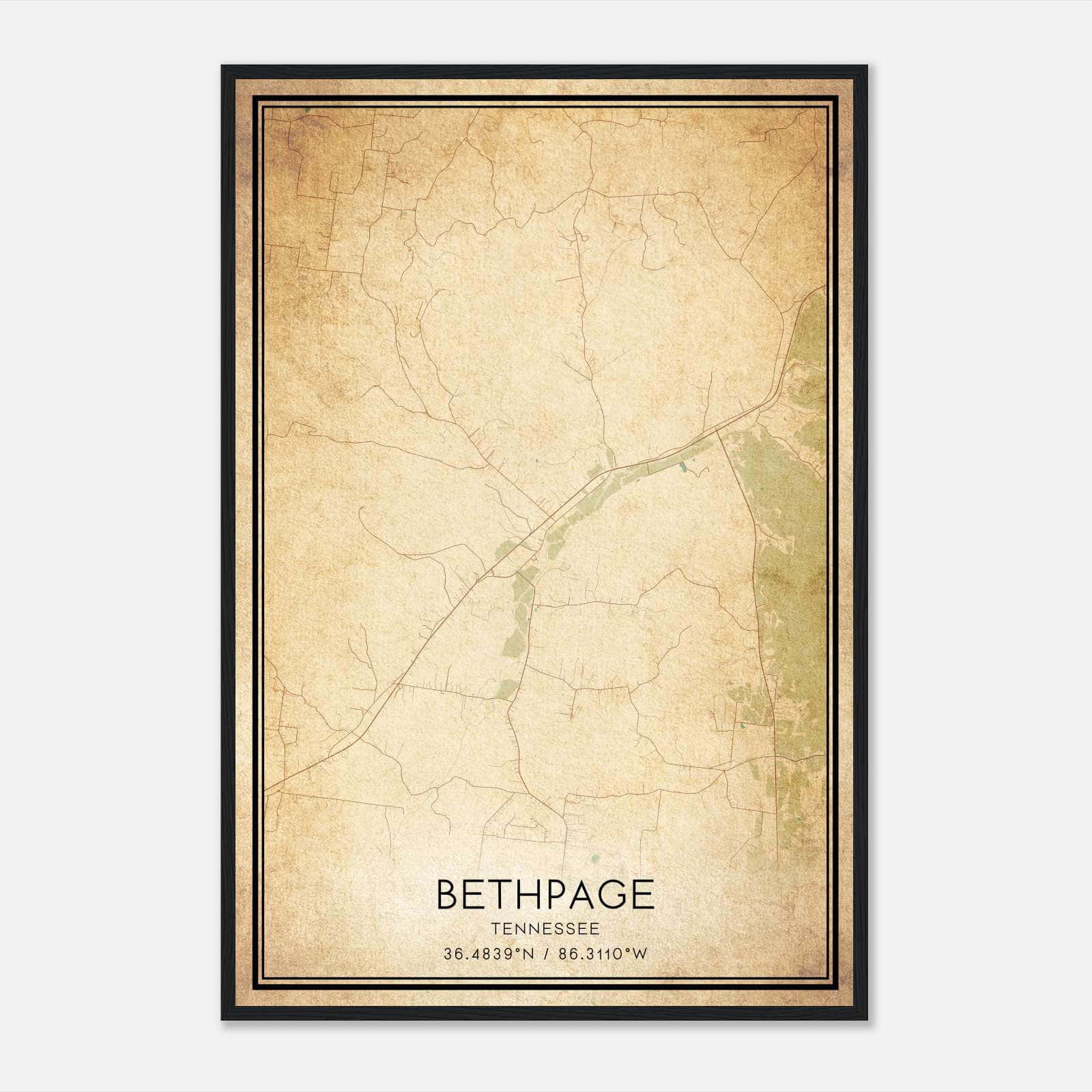 Vintage Bethpage Tennessee Map Poster, Bethpage TN City Road Wall Art Print Vintage Bethpage Tennessee Map Poster, Bethpage TN City Road Wall Art Print