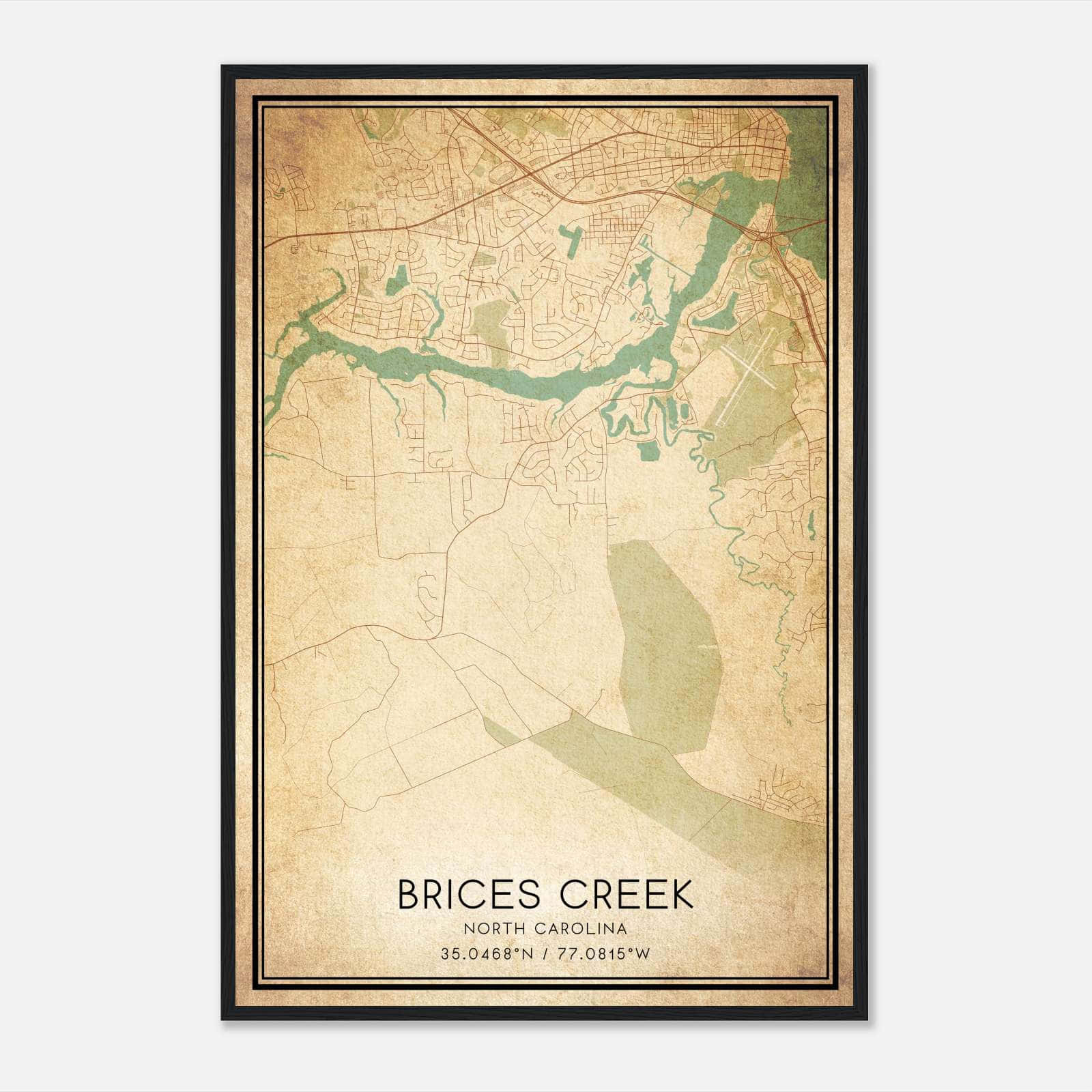 Vintage Brices Creek North Carolina Map Poster, Brices Creek NC City Road Wall Art Print Vintage Brices Creek North Carolina Map Poster, Brices Creek NC City Road Wall Art Print