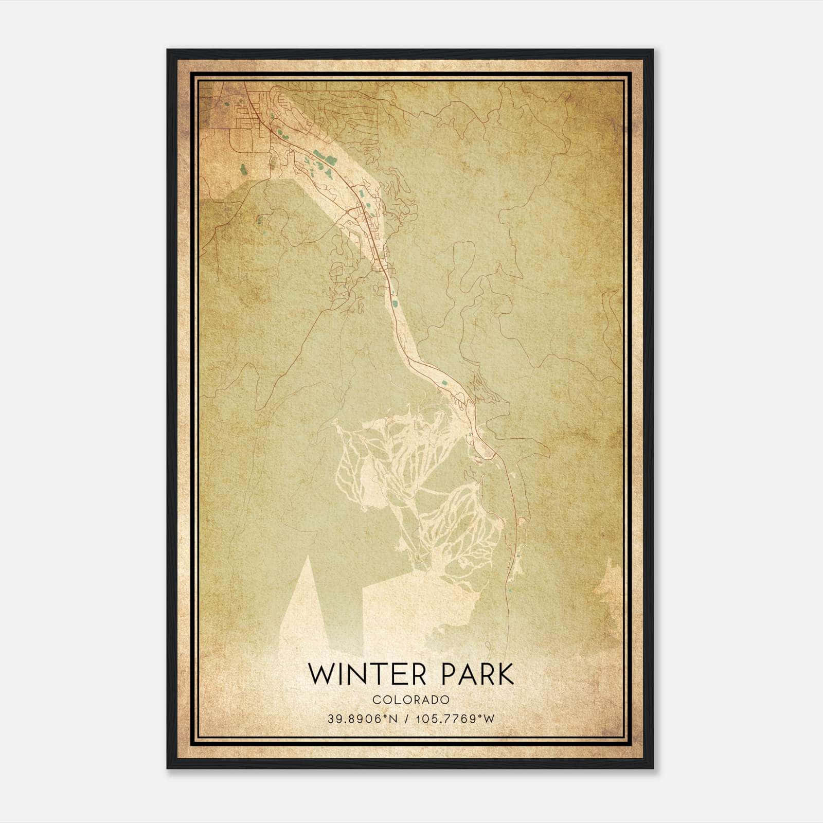 Vintage Winter Park Colorado Map Poster, Winter Park CO City Road Wall Art Print Vintage Winter Park Colorado Map Poster, Winter Park CO City Road Wall Art Print
