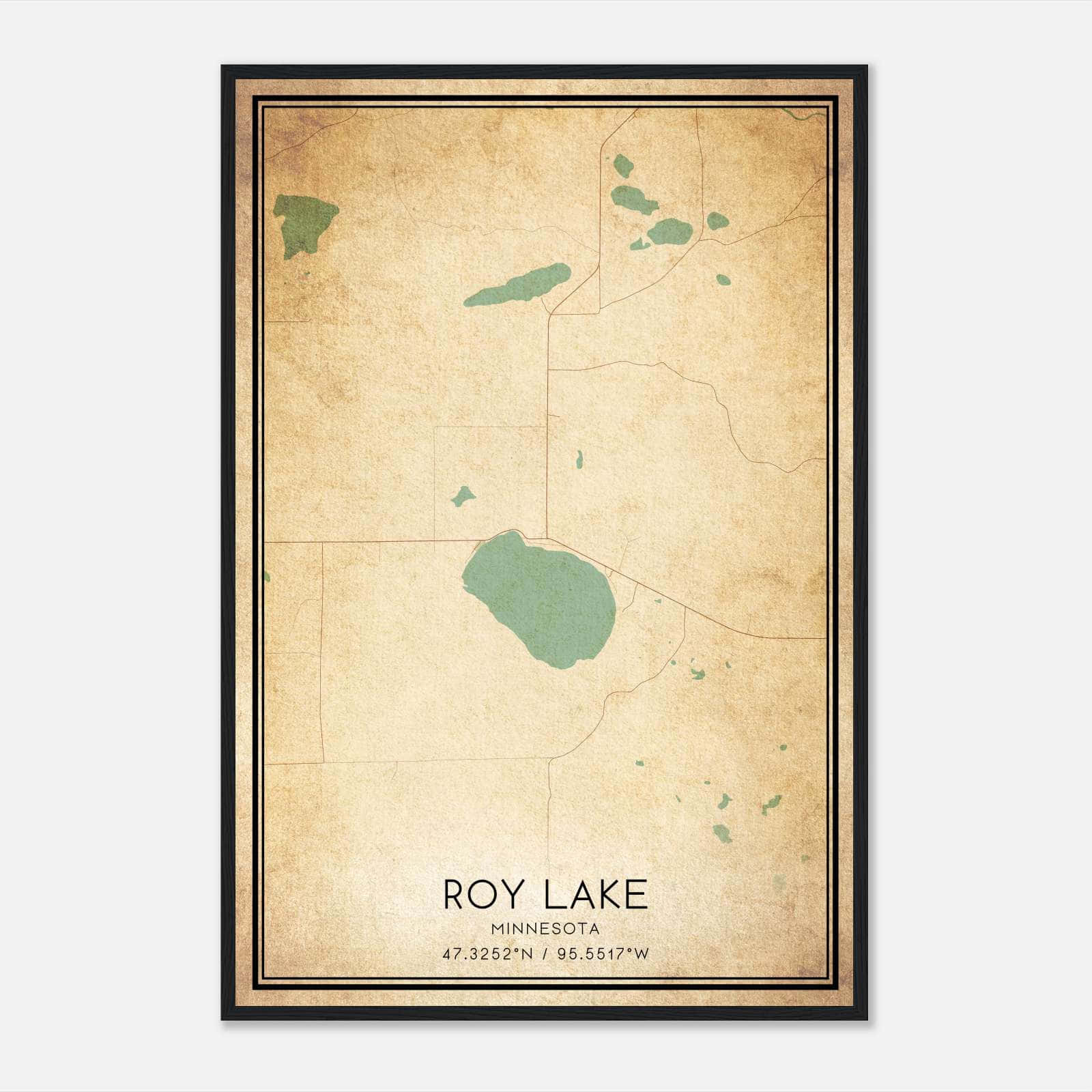Vintage Roy Lake Minnesota Map Poster, Roy Lake MN City Road Wall Art Print Vintage Roy Lake Minnesota Map Poster, Roy Lake MN City Road Wall Art Print
