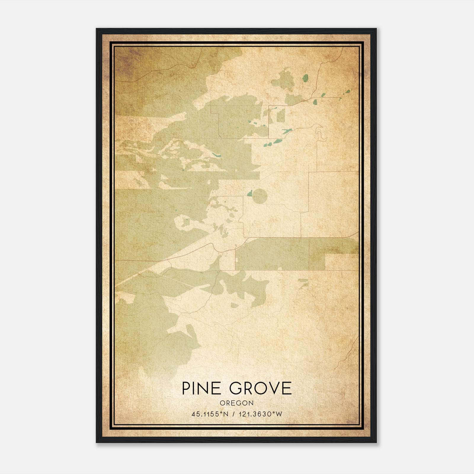 Vintage Pine Grove Oregon Map Poster, Pine Grove OR City Road Wall Art Print Vintage Pine Grove Oregon Map Poster, Pine Grove OR City Road Wall Art Print