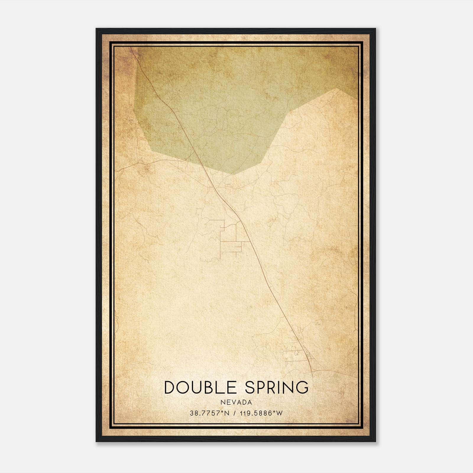 Vintage Double Spring Nevada Map Poster, Double Spring NV City Road Wall Art Print Vintage Double Spring Nevada Map Poster, Double Spring NV City Road Wall Art Print