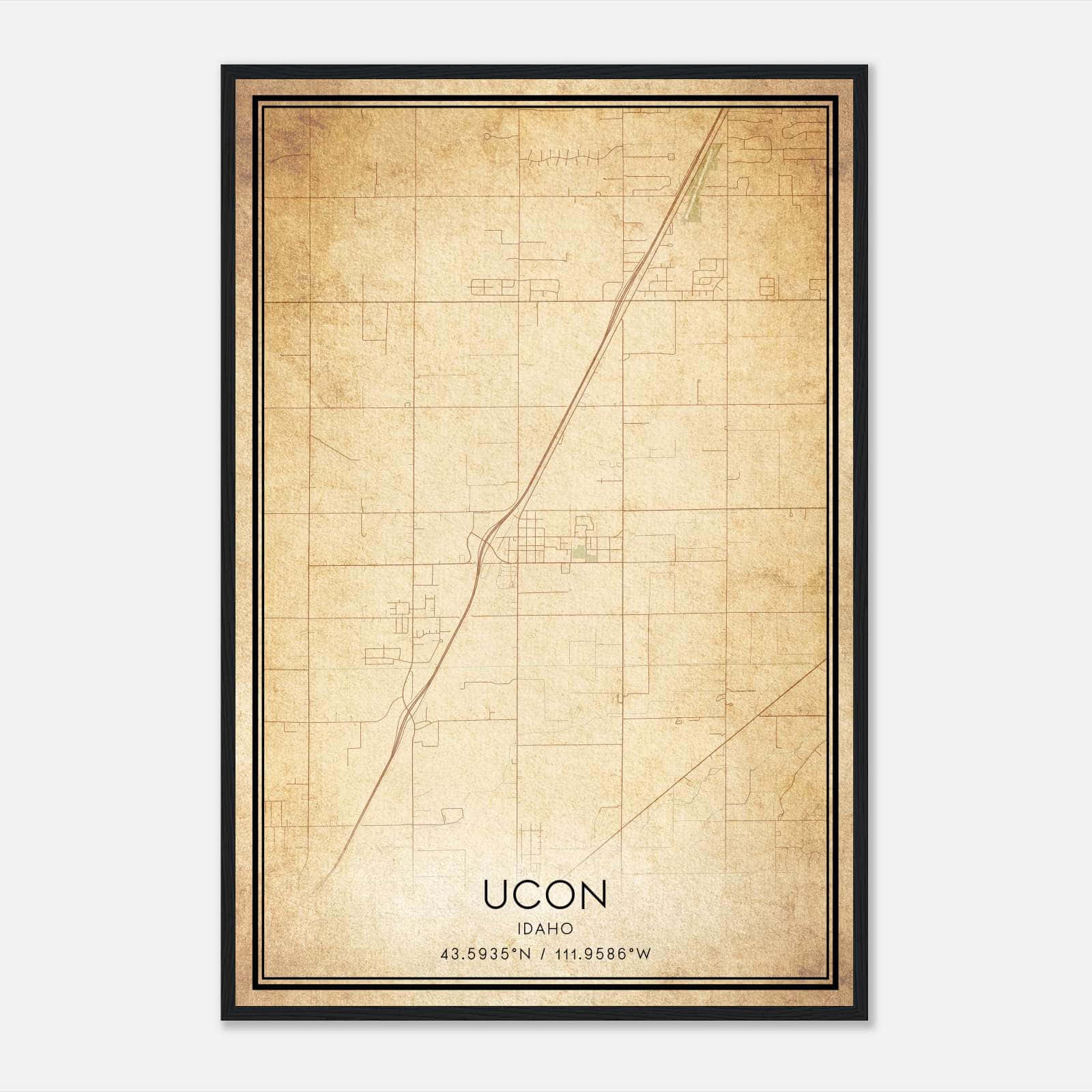 Vintage Ucon Idaho Map Poster, Ucon ID City Road Wall Art Print Vintage Ucon Idaho Map Poster, Ucon ID City Road Wall Art Print