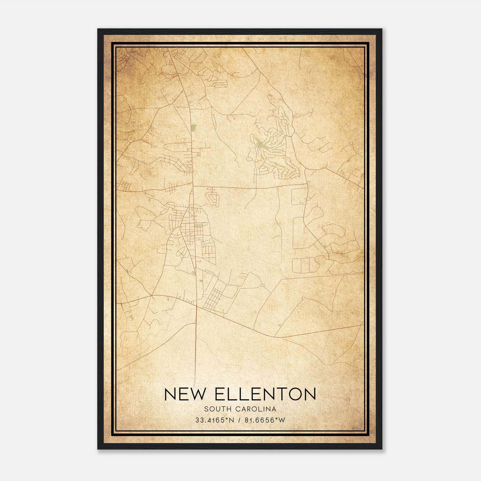 Vintage New Ellenton South Carolina Map Poster, New Ellenton SC City Road Wall Art Print Vintage New Ellenton South Carolina Map Poster, New Ellenton SC City Road Wall Art Print