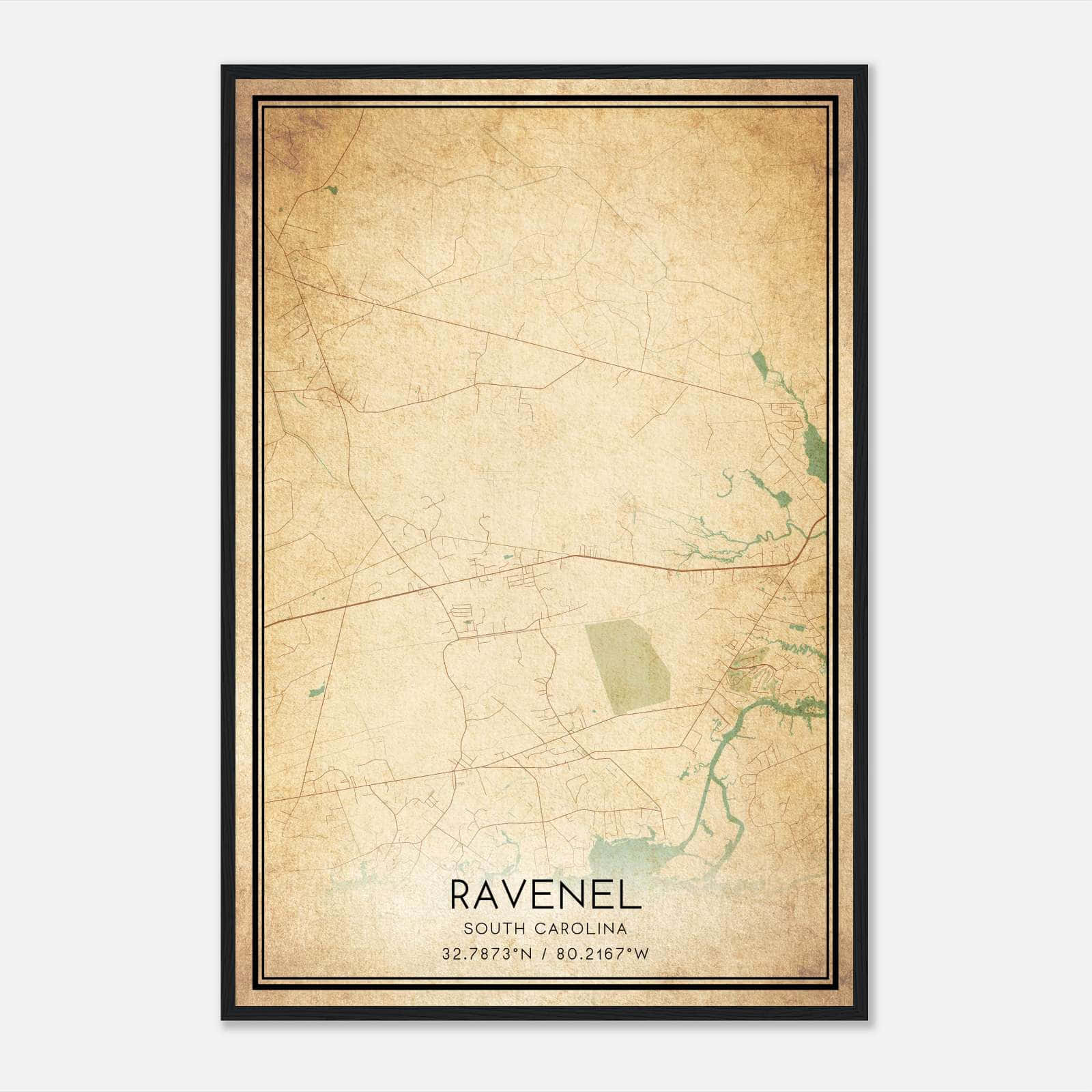 Vintage Ravenel South Carolina Map Poster, Ravenel SC City Road Wall Art Print Vintage Ravenel South Carolina Map Poster, Ravenel SC City Road Wall Art Print