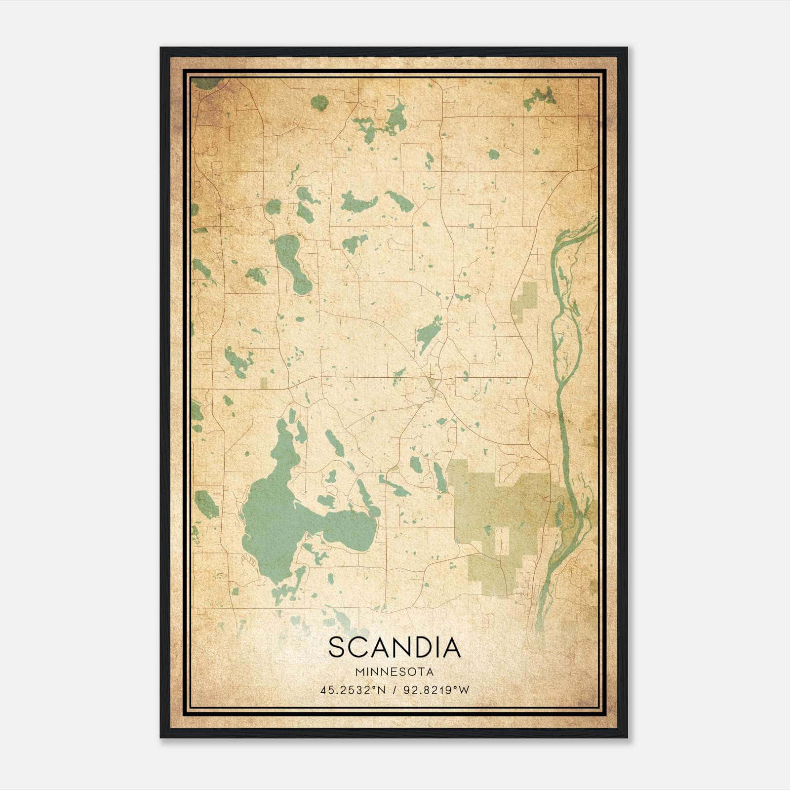Vintage Scandia Minnesota Map Poster, Scandia MN City Road Wall Art Print Vintage Scandia Minnesota Map Poster, Scandia MN City Road Wall Art Print