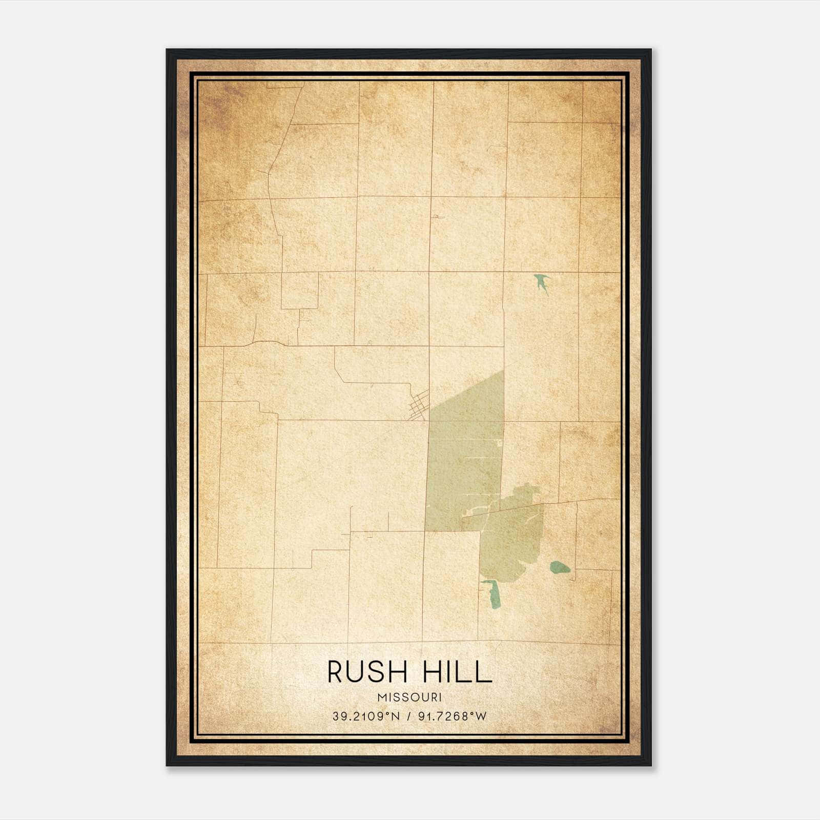 Vintage Rush Hill Missouri Map Poster, Rush Hill MO City Road Wall Art Print Vintage Rush Hill Missouri Map Poster, Rush Hill MO City Road Wall Art Print