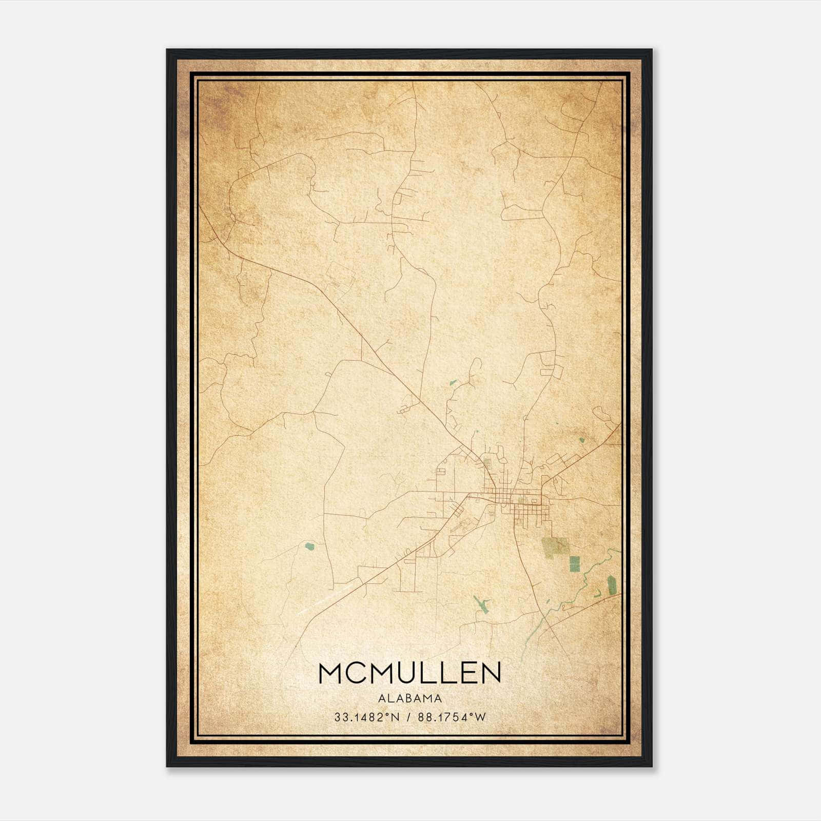 Vintage Mcmullen Alabama Map Poster, Mcmullen AL City Road Wall Art Print Vintage Mcmullen Alabama Map Poster, Mcmullen AL City Road Wall Art Print