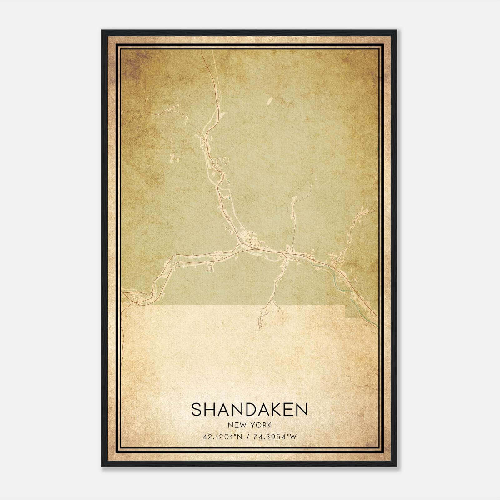 Vintage Shandaken New York Map Poster, Shandaken NY City Road Wall Art Print Vintage Shandaken New York Map Poster, Shandaken NY City Road Wall Art Print