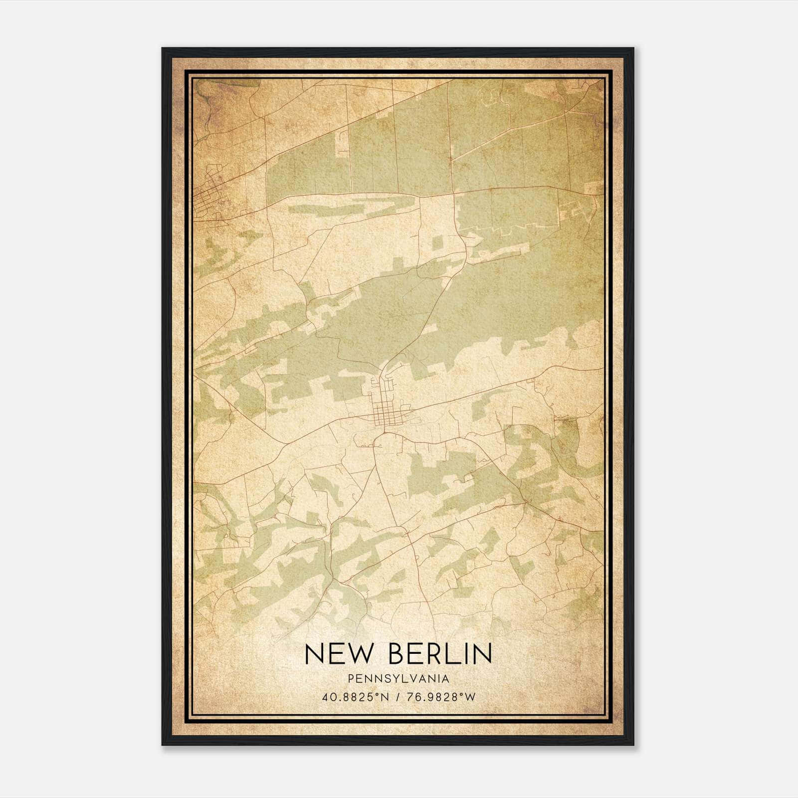 Vintage New Berlin Pennsylvania Map Poster, New Berlin PA City Road Wall Art Print Vintage New Berlin Pennsylvania Map Poster, New Berlin PA City Road Wall Art Print
